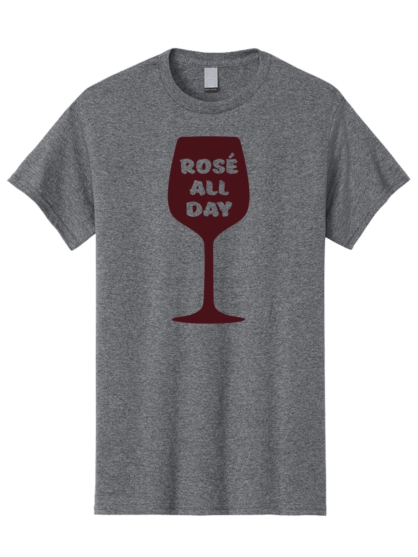 Rose-All-Day Men'S Graphic Tee, 100% Cotton, Comfortable Casual Summer Wear, Machine Washable, Wine Glass, Rose Wine, Rosé All Day, Wine Lover, Relaxed Atmosphere, Casual Drinking, Fun Phrase, Wine Culture Aad131 15