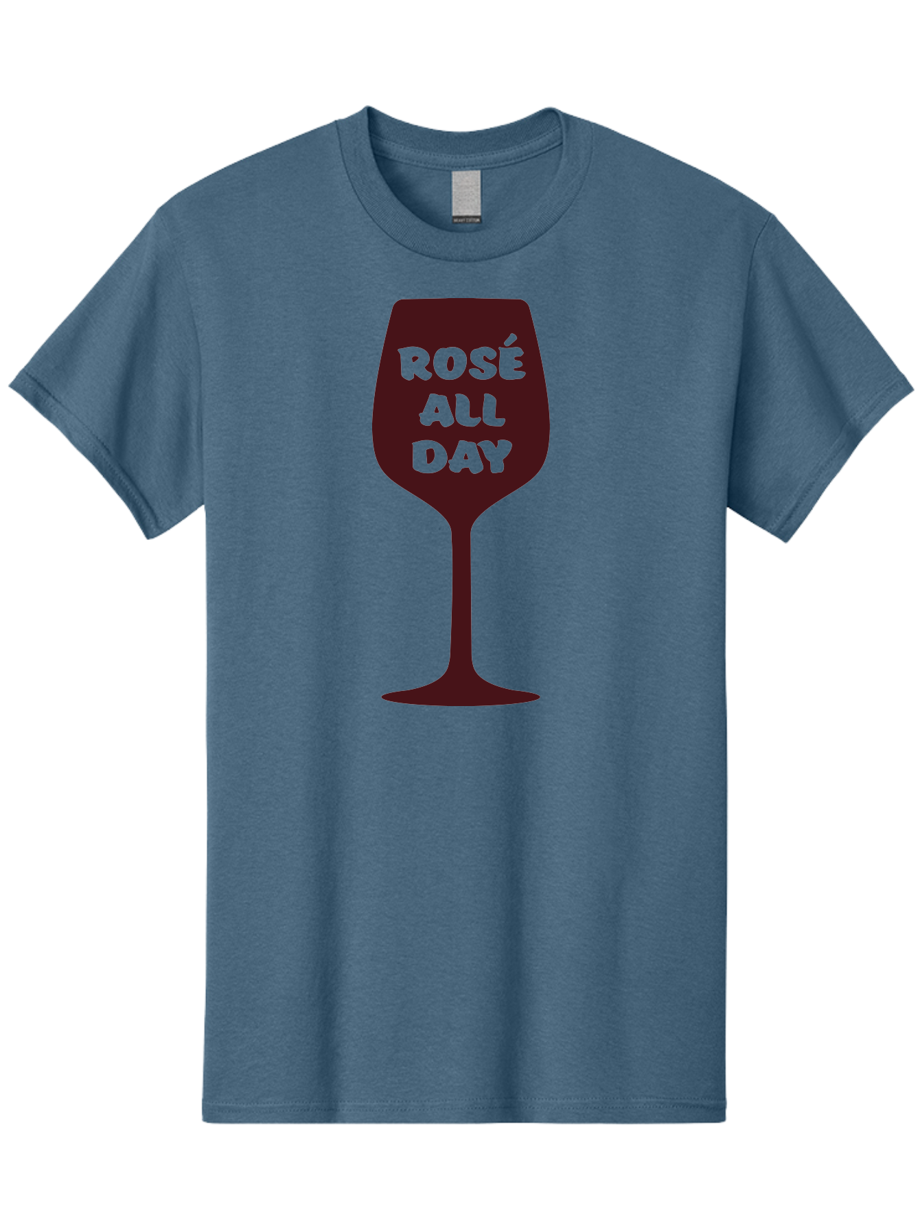 Rose-All-Day Men'S Graphic Tee, 100% Cotton, Comfortable Casual Summer Wear, Machine Washable, Wine Glass, Rose Wine, Rosé All Day, Wine Lover, Relaxed Atmosphere, Casual Drinking, Fun Phrase, Wine Culture Aad131 29