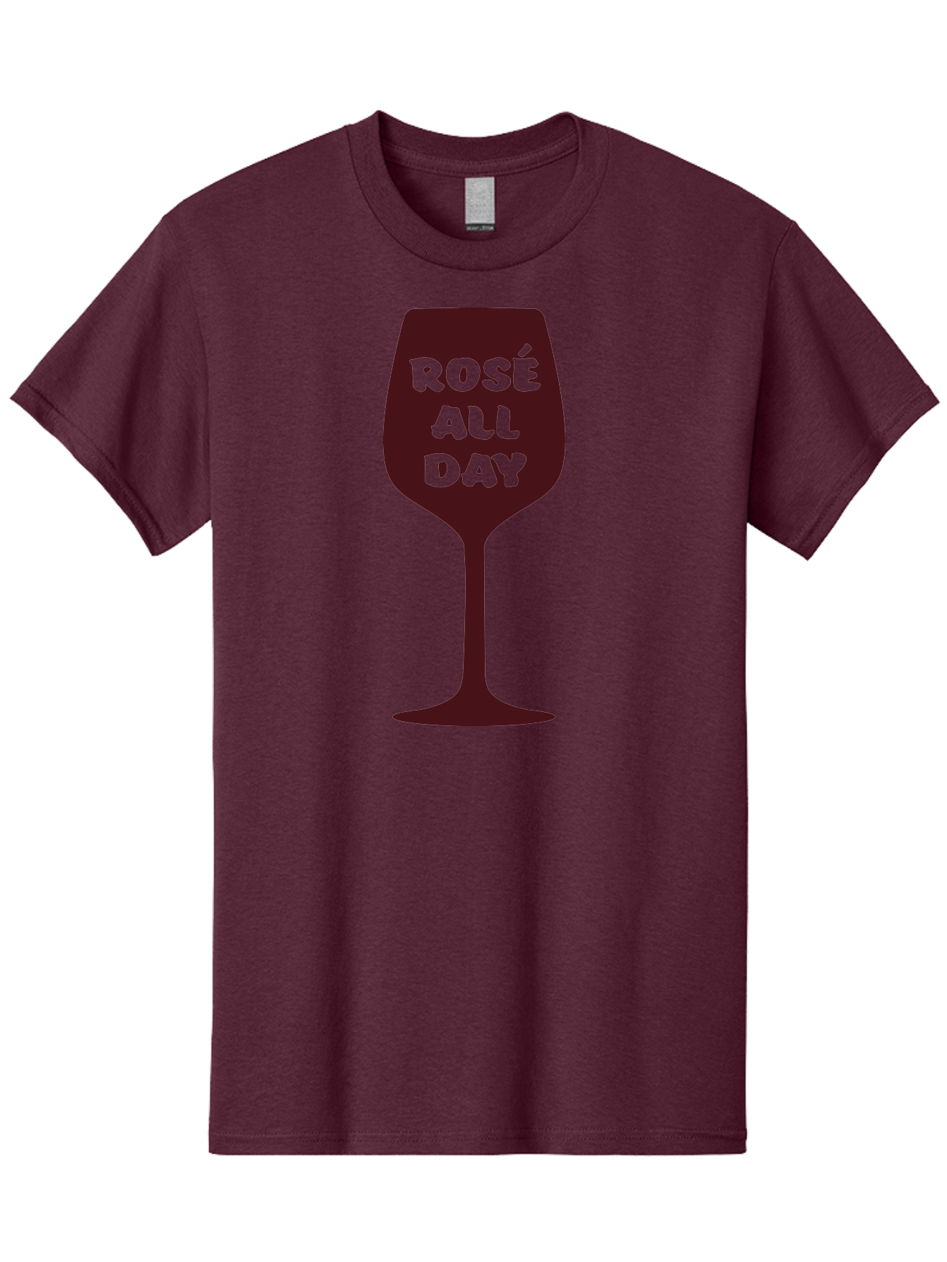Rose-All-Day Men'S Graphic Tee, 100% Cotton, Comfortable Casual Summer Wear, Machine Washable, Wine Glass, Rose Wine, Rosé All Day, Wine Lover, Relaxed Atmosphere, Casual Drinking, Fun Phrase, Wine Culture Aad131 9
