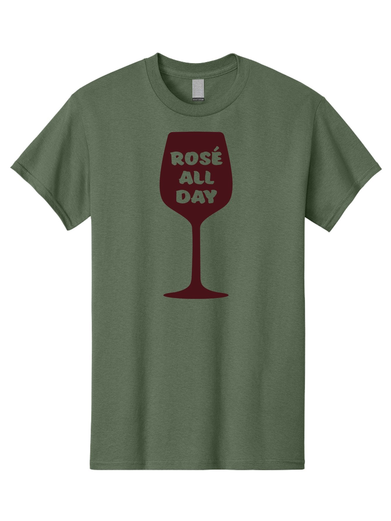 Rose-All-Day Men'S Graphic Tee, 100% Cotton, Comfortable Casual Summer Wear, Machine Washable, Wine Glass, Rose Wine, Rosé All Day, Wine Lover, Relaxed Atmosphere, Casual Drinking, Fun Phrase, Wine Culture Aad131 12