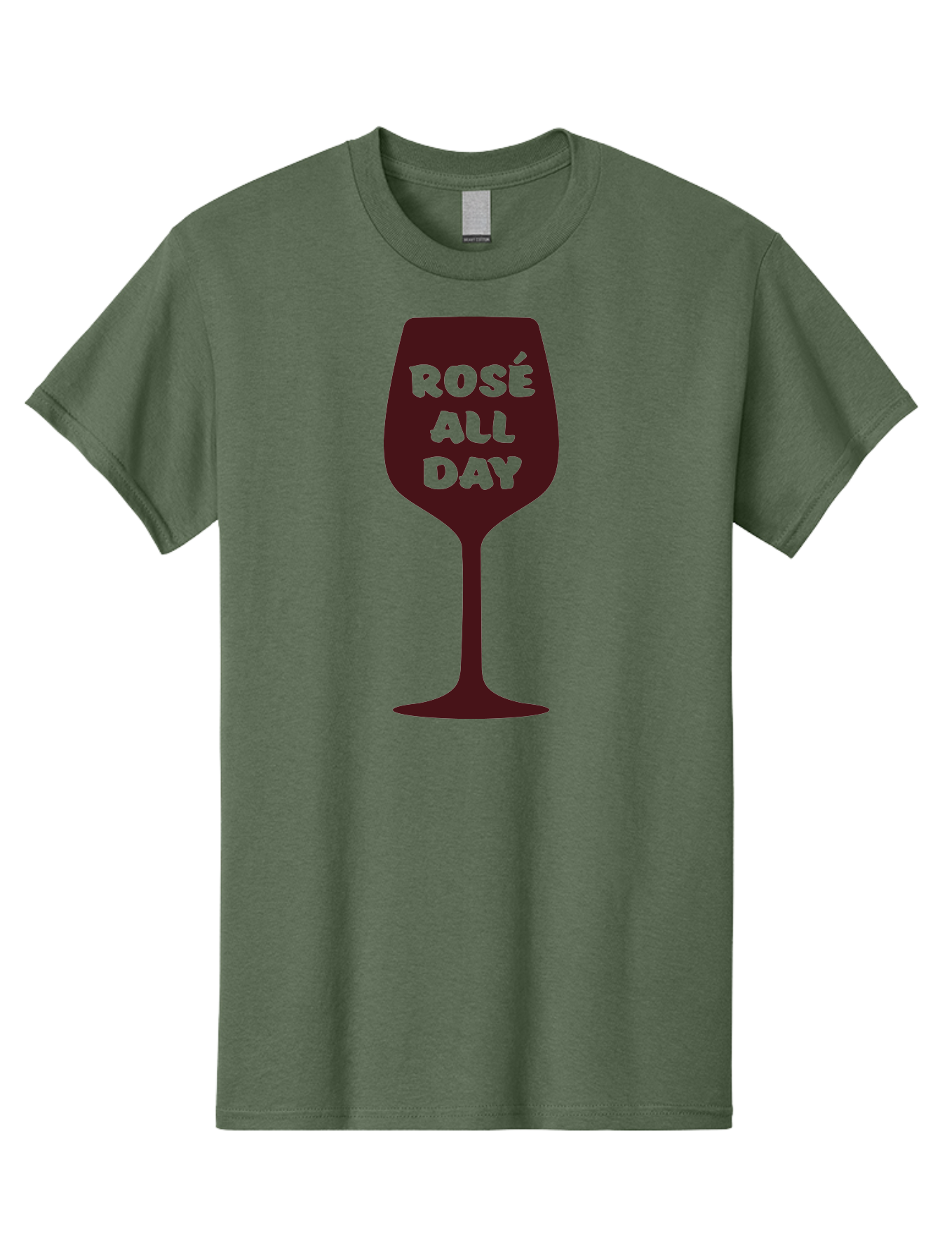 Rose-All-Day Men'S Graphic Tee, 100% Cotton, Comfortable Casual Summer Wear, Machine Washable, Wine Glass, Rose Wine, Rosé All Day, Wine Lover, Relaxed Atmosphere, Casual Drinking, Fun Phrase, Wine Culture Aad131 5