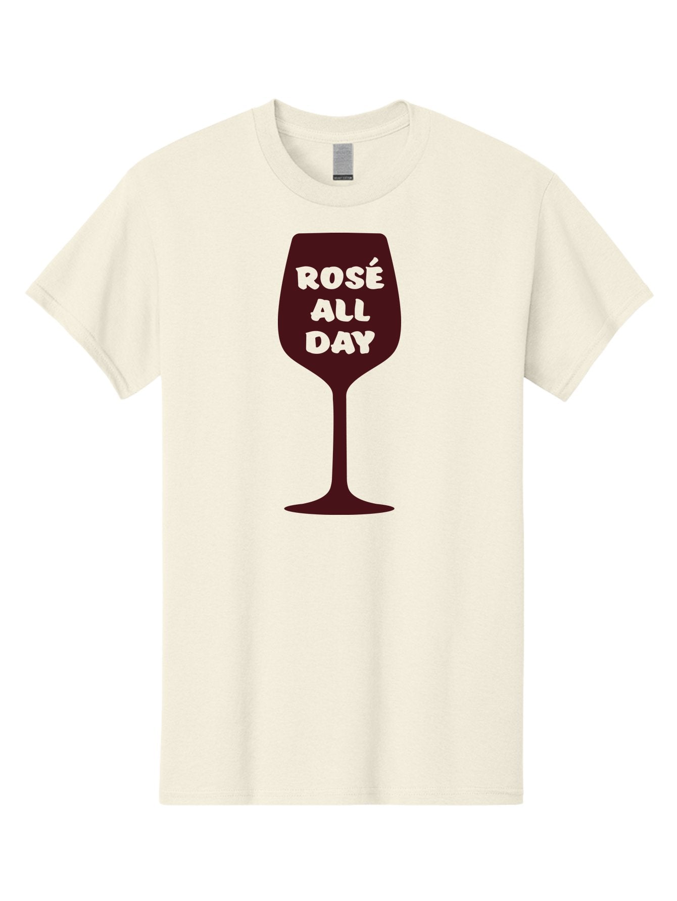 Rose-All-Day Men'S Graphic Tee, 100% Cotton, Comfortable Casual Summer Wear, Machine Washable, Wine Glass, Rose Wine, Rosé All Day, Wine Lover, Relaxed Atmosphere, Casual Drinking, Fun Phrase, Wine Culture Aad131 5