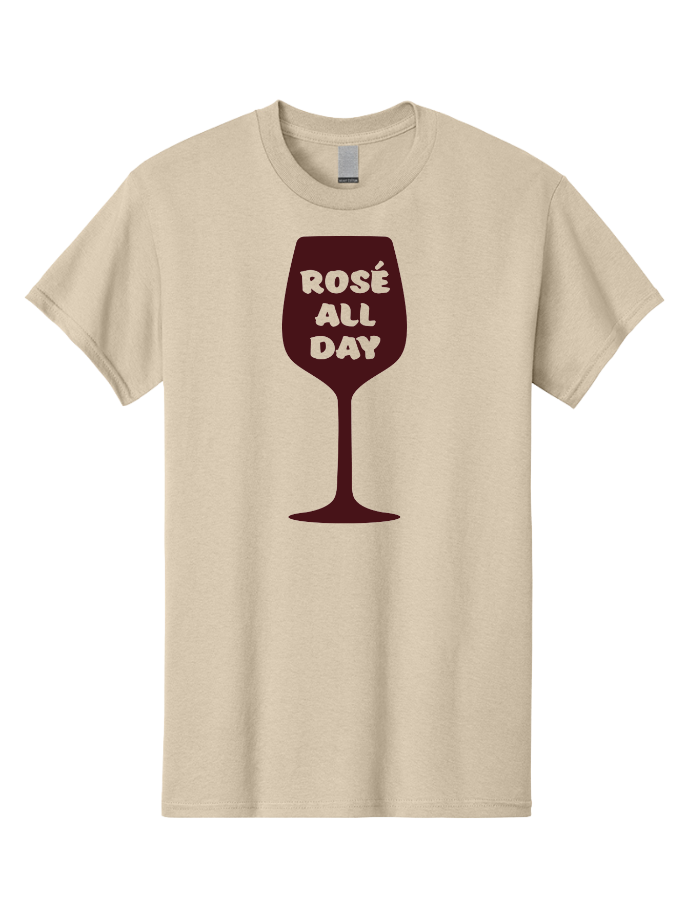 Rose-All-Day Men'S Graphic Tee, 100% Cotton, Comfortable Casual Summer Wear, Machine Washable, Wine Glass, Rose Wine, Rosé All Day, Wine Lover, Relaxed Atmosphere, Casual Drinking, Fun Phrase, Wine Culture Aad131 23