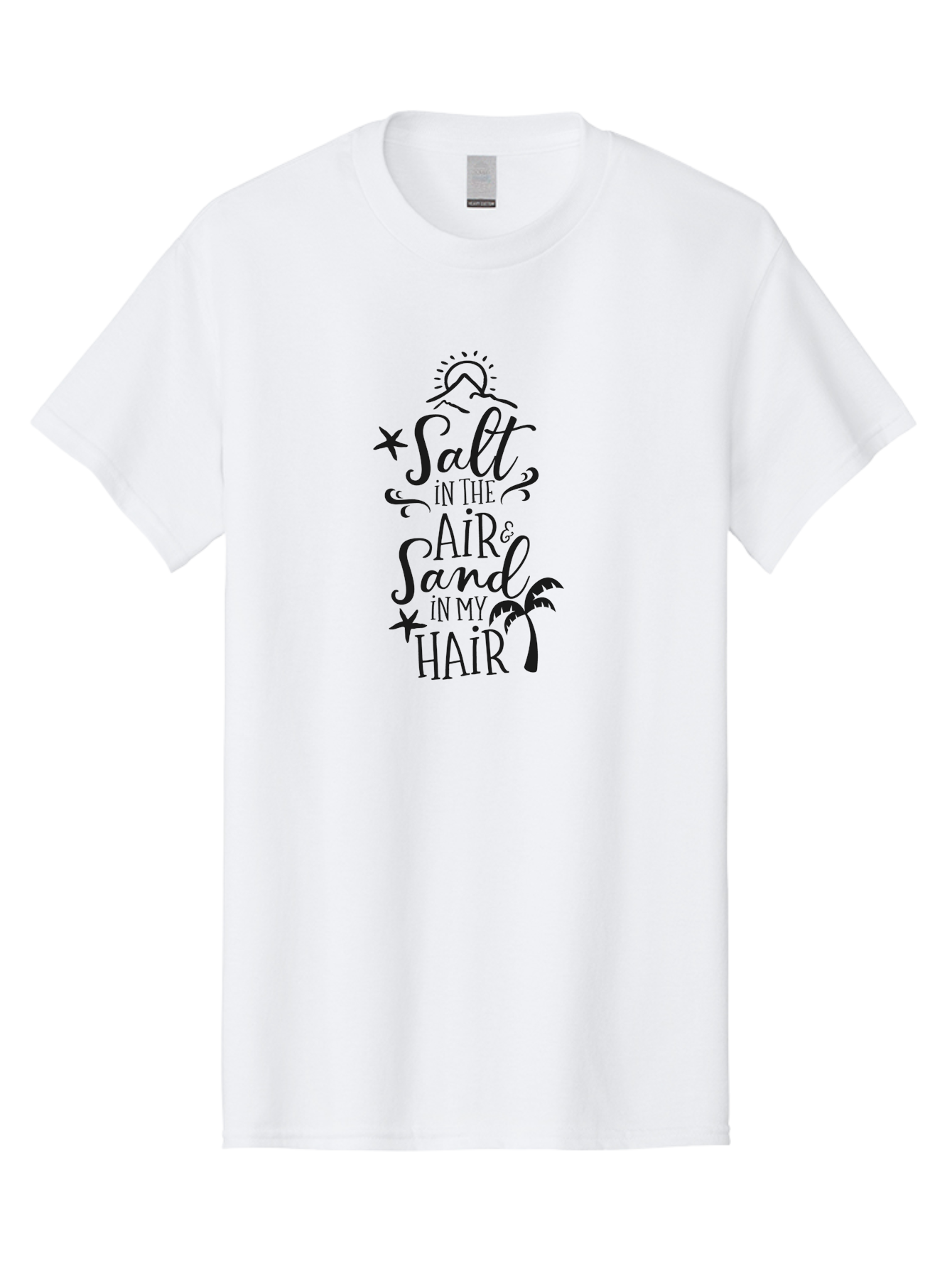 Salt-In-The-Air-Sand-In-My-Hair Men'S Graphic Tee, 100% Cotton, Comfortable Casual Summer Wear, Machine Washable, Beach Quote, Coastal Vibe, Ocean Breeze, Seaside Charm, Summer Inspiration, Salt In The Air & Sand In My Hair, Beachy Feel, Aad133 3