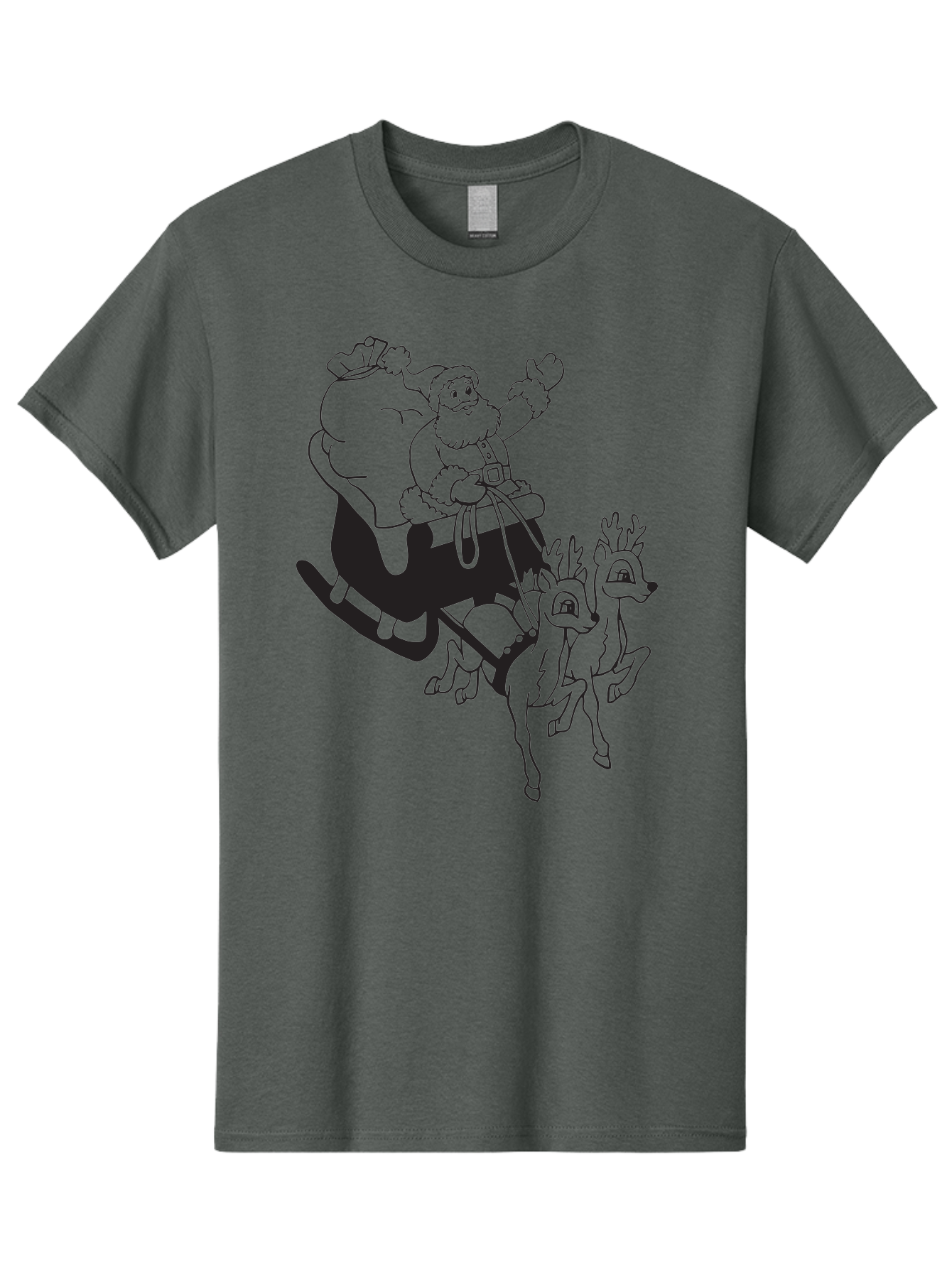 Santa-Claus Men'S Graphic Tee, 100% Cotton, Comfortable Casual Summer Wear, Machine Washable, Santa Claus, Christmas Magic, Festive Holiday, Jolly Old Elf, Reindeer In Flight, Gift Giving Season, Merry Christmas, Holiday Cheer Aad134 5