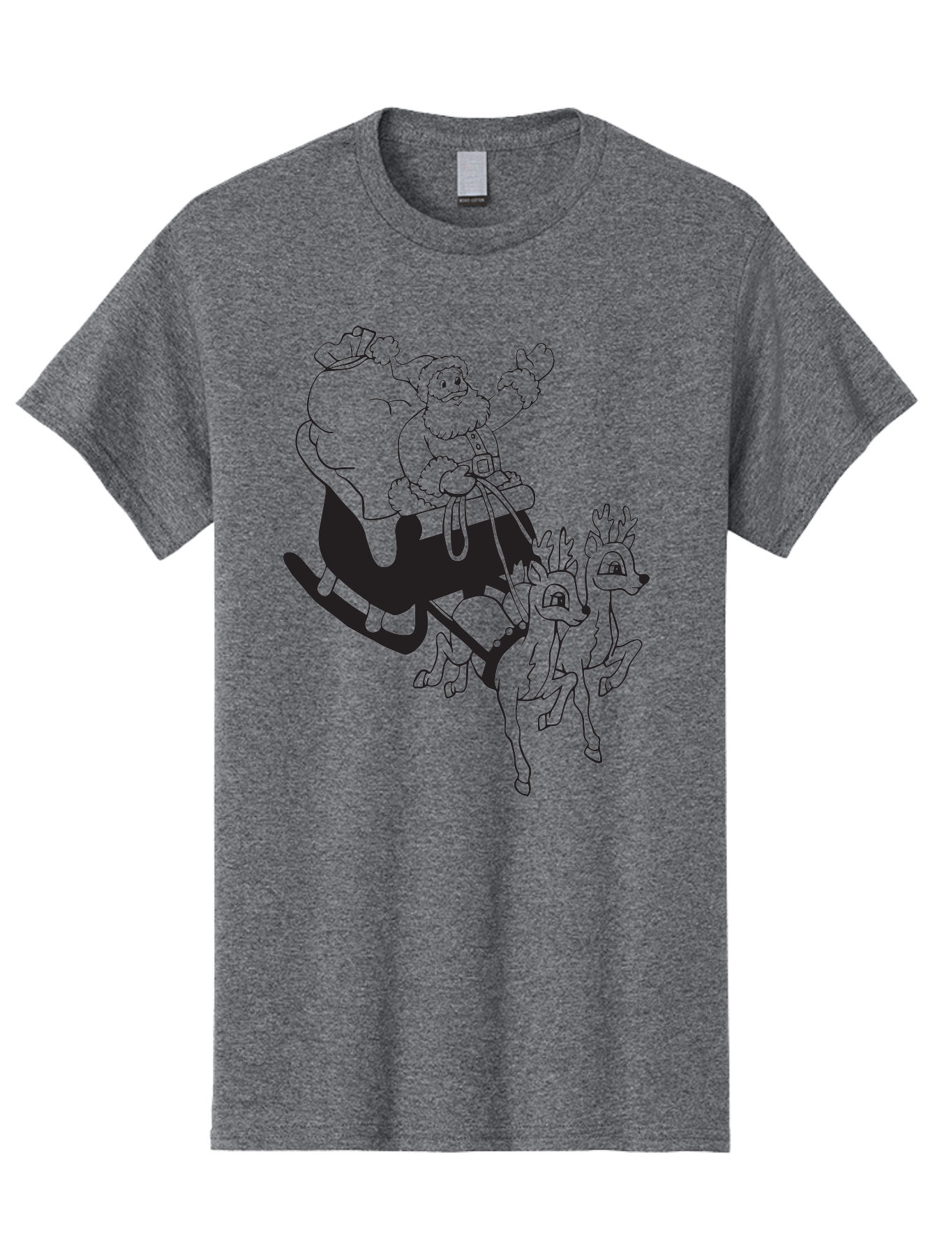 Santa-Claus Men'S Graphic Tee, 100% Cotton, Comfortable Casual Summer Wear, Machine Washable, Santa Claus, Christmas Magic, Festive Holiday, Jolly Old Elf, Reindeer In Flight, Gift Giving Season, Merry Christmas, Holiday Cheer Aad134 3