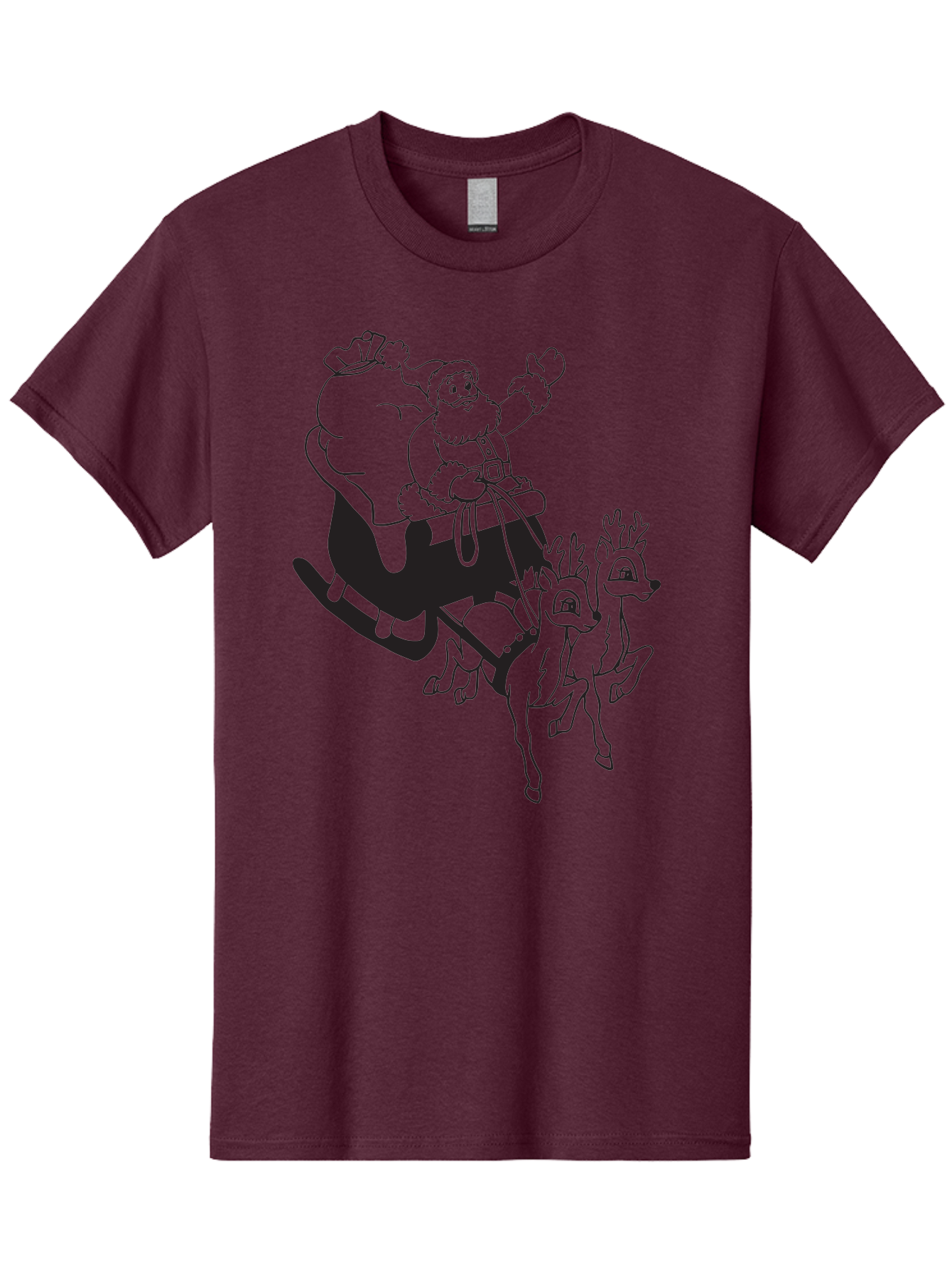 Santa-Claus Men'S Graphic Tee, 100% Cotton, Comfortable Casual Summer Wear, Machine Washable, Santa Claus, Christmas Magic, Festive Holiday, Jolly Old Elf, Reindeer In Flight, Gift Giving Season, Merry Christmas, Holiday Cheer Aad134