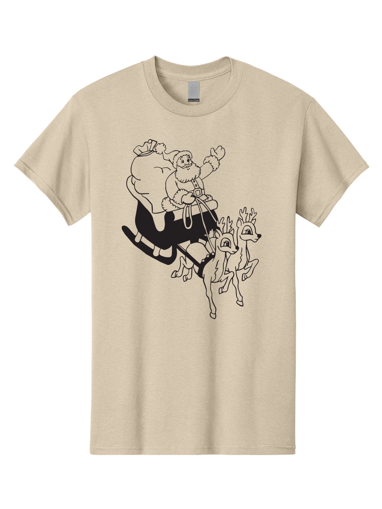 Santa-Claus Men'S Graphic Tee, 100% Cotton, Comfortable Casual Summer Wear, Machine Washable, Santa Claus, Christmas Magic, Festive Holiday, Jolly Old Elf, Reindeer In Flight, Gift Giving Season, Merry Christmas, Holiday Cheer Aad134