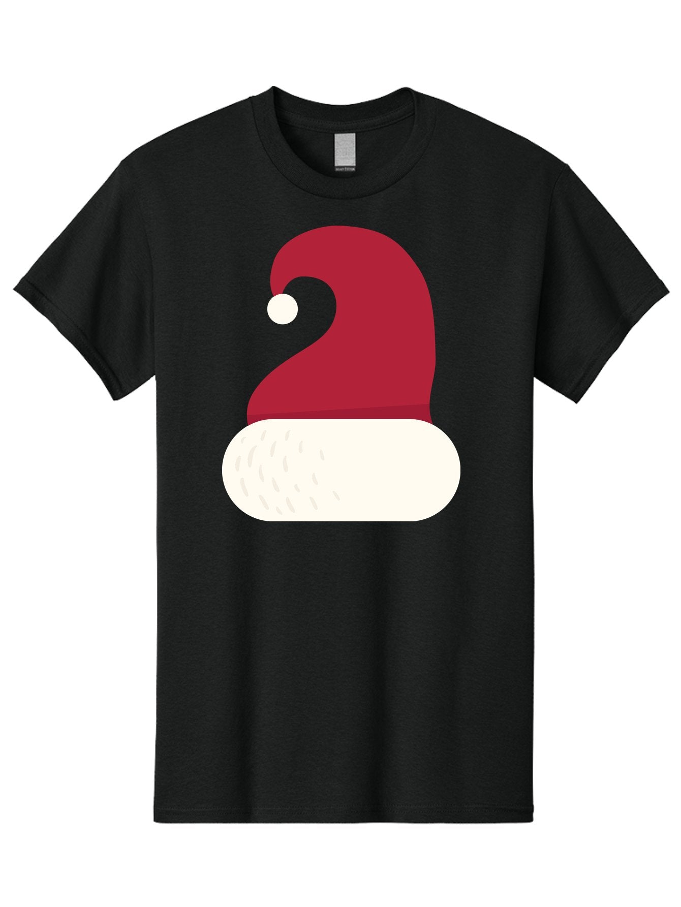 Santa-Hat Men'S Graphic Tee, 100% Cotton, Comfortable Casual Summer Wear, Machine Washable, Santa Hat, Christmas Hat, Red And White Hat, Winter Clothing, Festive Accessory, Holiday Fashion, Cartoon Style, Digital Illustration Aad135 4