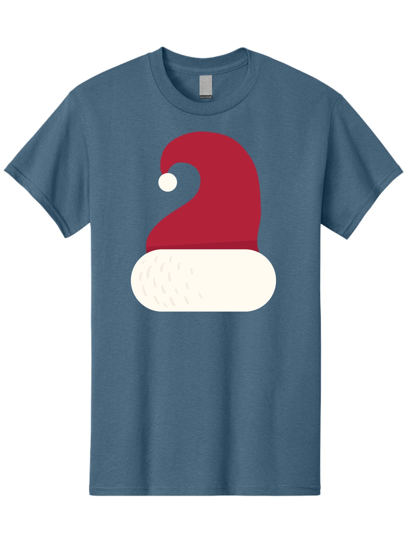 Santa-Hat Men'S Graphic Tee, 100% Cotton, Comfortable Casual Summer Wear, Machine Washable, Santa Hat, Christmas Hat, Red And White Hat, Winter Clothing, Festive Accessory, Holiday Fashion, Cartoon Style, Digital Illustration Aad135 3