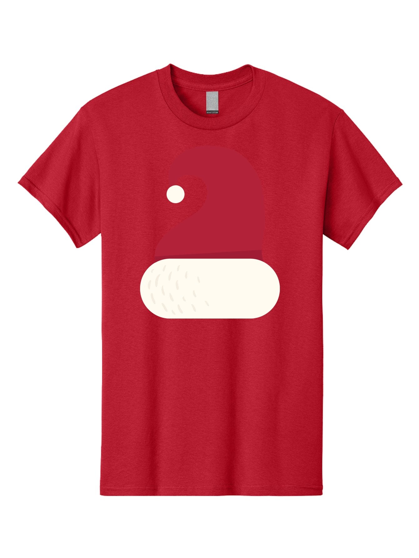 Santa-Hat Men'S Graphic Tee, 100% Cotton, Comfortable Casual Summer Wear, Machine Washable, Santa Hat, Christmas Hat, Red And White Hat, Winter Clothing, Festive Accessory, Holiday Fashion, Cartoon Style, Digital Illustration Aad135