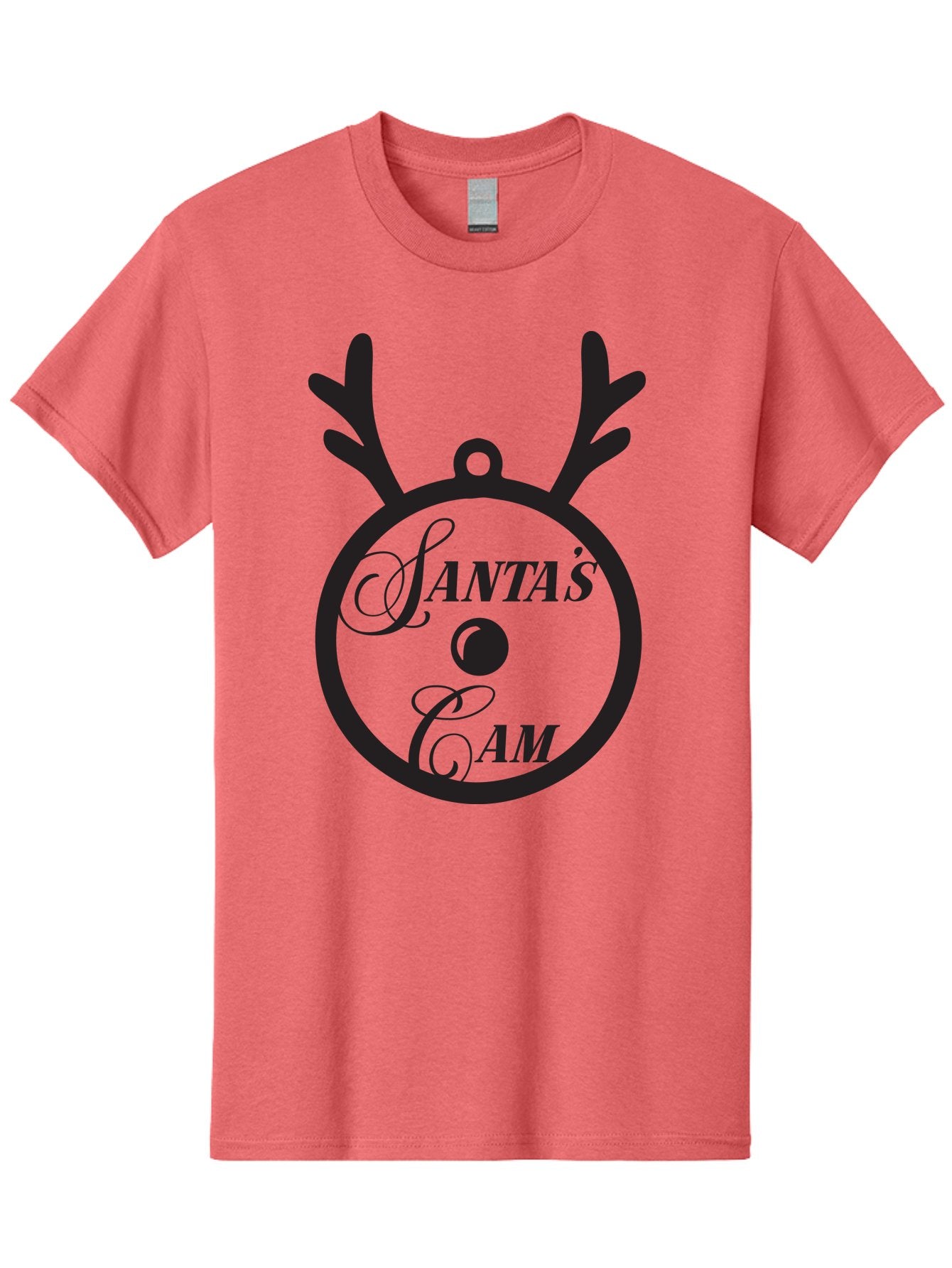 Santa-S-Cam Men'S Graphic Tee, 100% Cotton, Comfortable Casual Summer Wear, Machine Washable, Christmas Decoration, Santa'S Cam, Reindeer Antlers, Festive Design, Holiday Ornaments, Christmas Magic, Winter Wonderland, Holiday Cheer Aad136 7