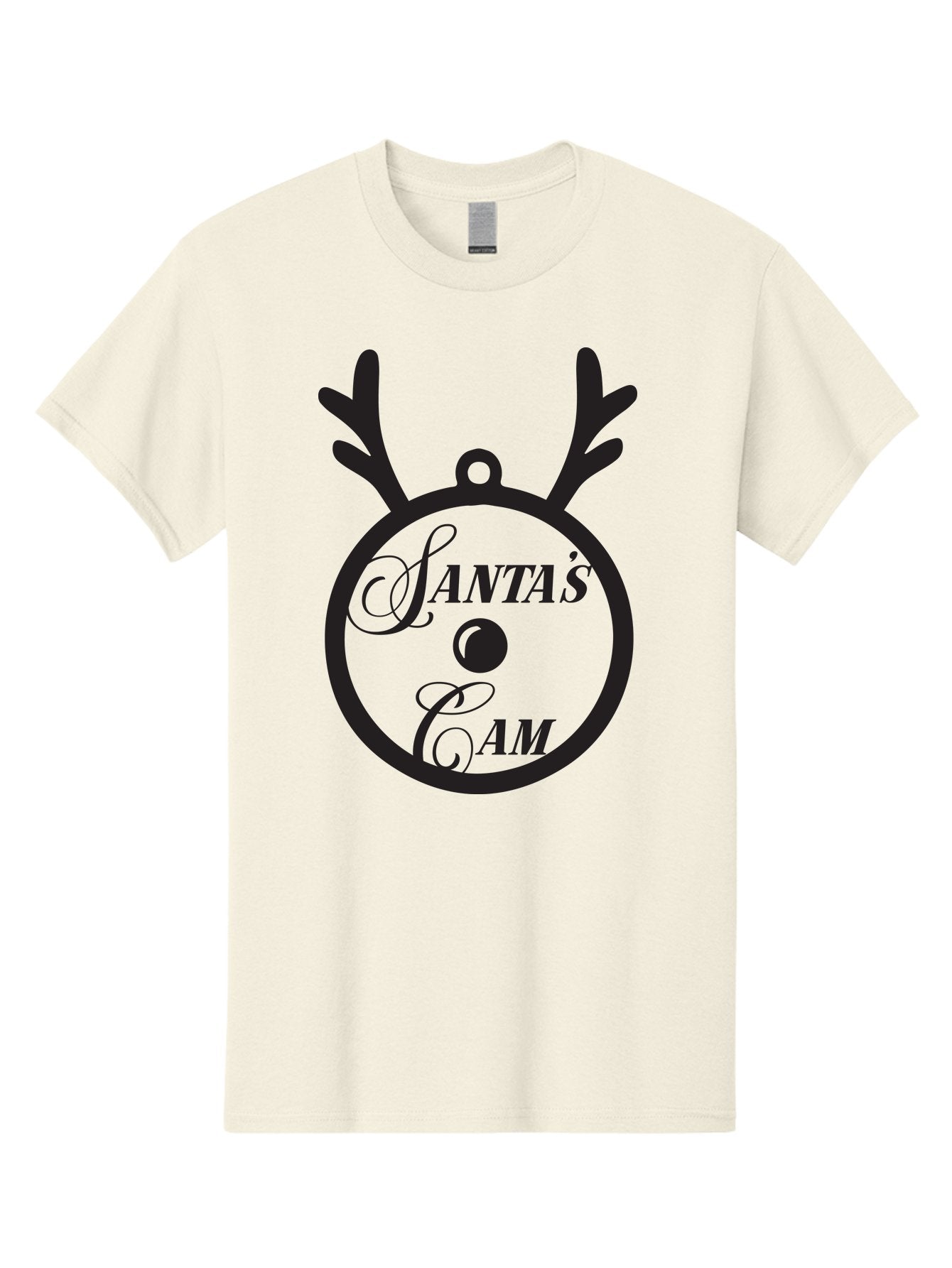 Santa-S-Cam Men'S Graphic Tee, 100% Cotton, Comfortable Casual Summer Wear, Machine Washable, Christmas Decoration, Santa'S Cam, Reindeer Antlers, Festive Design, Holiday Ornaments, Christmas Magic, Winter Wonderland, Holiday Cheer Aad136