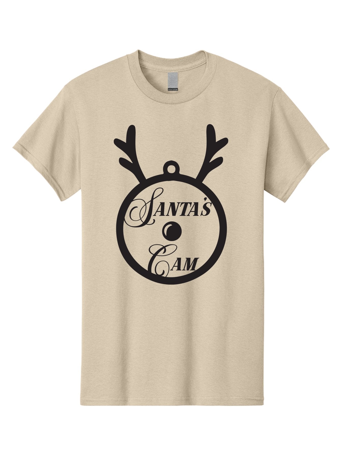 Santa-S-Cam Men'S Graphic Tee, 100% Cotton, Comfortable Casual Summer Wear, Machine Washable, Christmas Decoration, Santa'S Cam, Reindeer Antlers, Festive Design, Holiday Ornaments, Christmas Magic, Winter Wonderland, Holiday Cheer Aad136 11