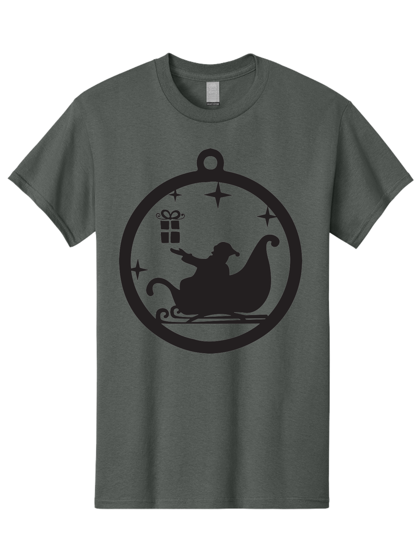 Santa-Sleigh-Ornament-1 Men'S Graphic Tee, 100% Cotton, Comfortable Casual Summer Wear, Machine Washable, Santa Claus, Christmas Gift, Sleigh Ride, Festive Holiday, Winter Wonderland, Gift Giving, Christmas Magic, Holiday Cheer Aad137 9