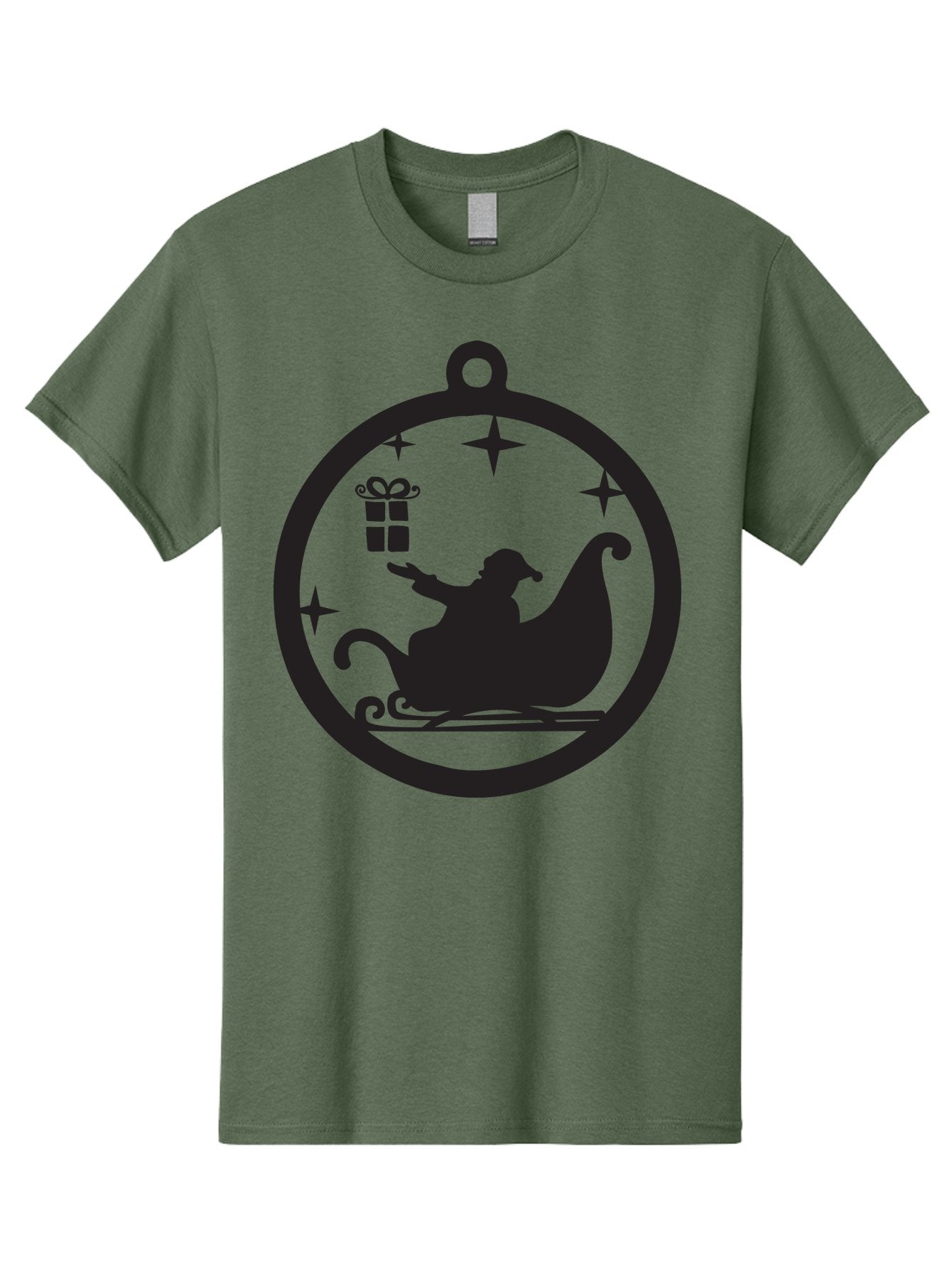 Santa-Sleigh-Ornament-1 Men'S Graphic Tee, 100% Cotton, Comfortable Casual Summer Wear, Machine Washable, Santa Claus, Christmas Gift, Sleigh Ride, Festive Holiday, Winter Wonderland, Gift Giving, Christmas Magic, Holiday Cheer Aad137 13