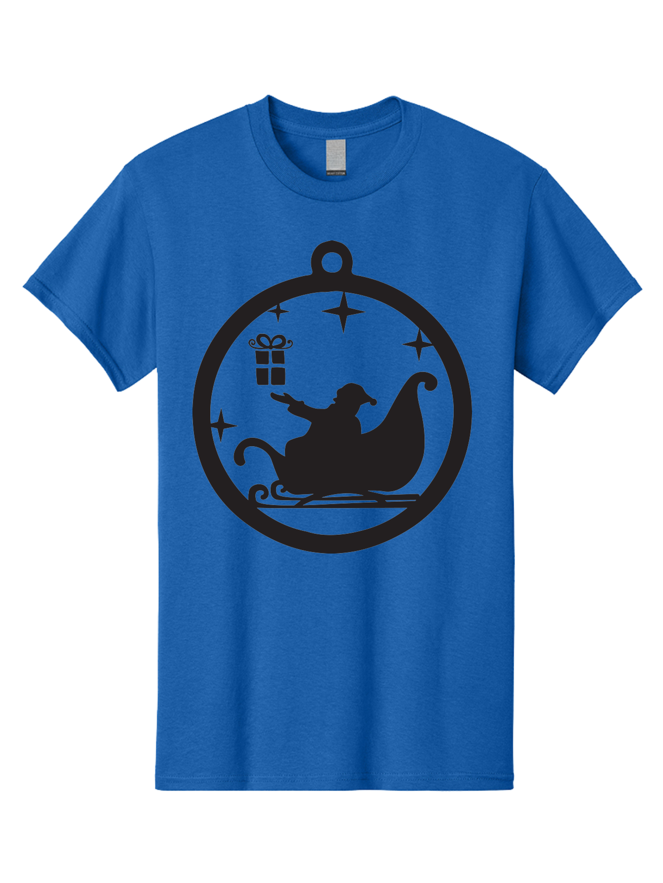 Santa-Sleigh-Ornament-1 Men'S Graphic Tee, 100% Cotton, Comfortable Casual Summer Wear, Machine Washable, Santa Claus, Christmas Gift, Sleigh Ride, Festive Holiday, Winter Wonderland, Gift Giving, Christmas Magic, Holiday Cheer Aad137 11