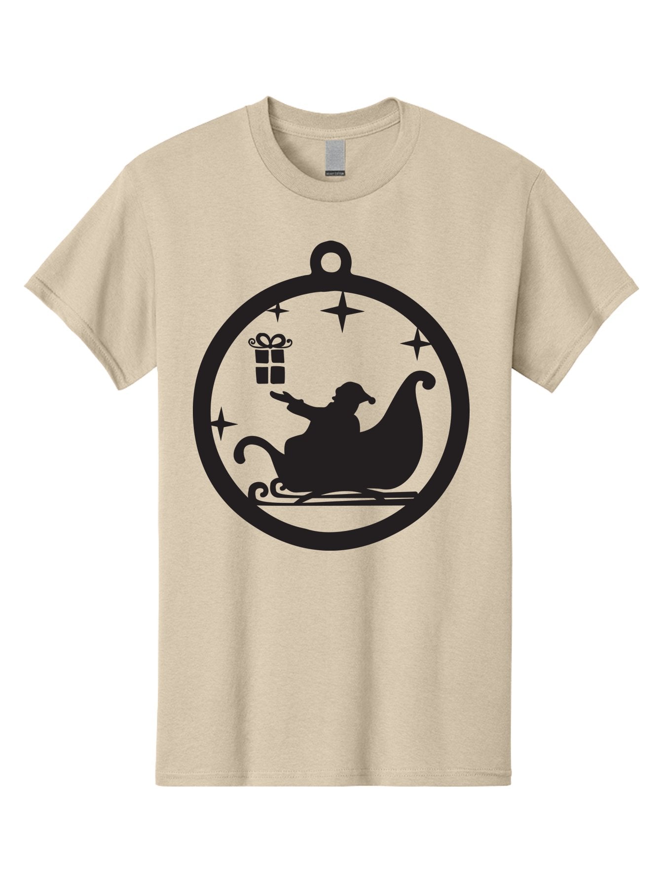 Santa-Sleigh-Ornament-1 Men'S Graphic Tee, 100% Cotton, Comfortable Casual Summer Wear, Machine Washable, Santa Claus, Christmas Gift, Sleigh Ride, Festive Holiday, Winter Wonderland, Gift Giving, Christmas Magic, Holiday Cheer Aad137 6