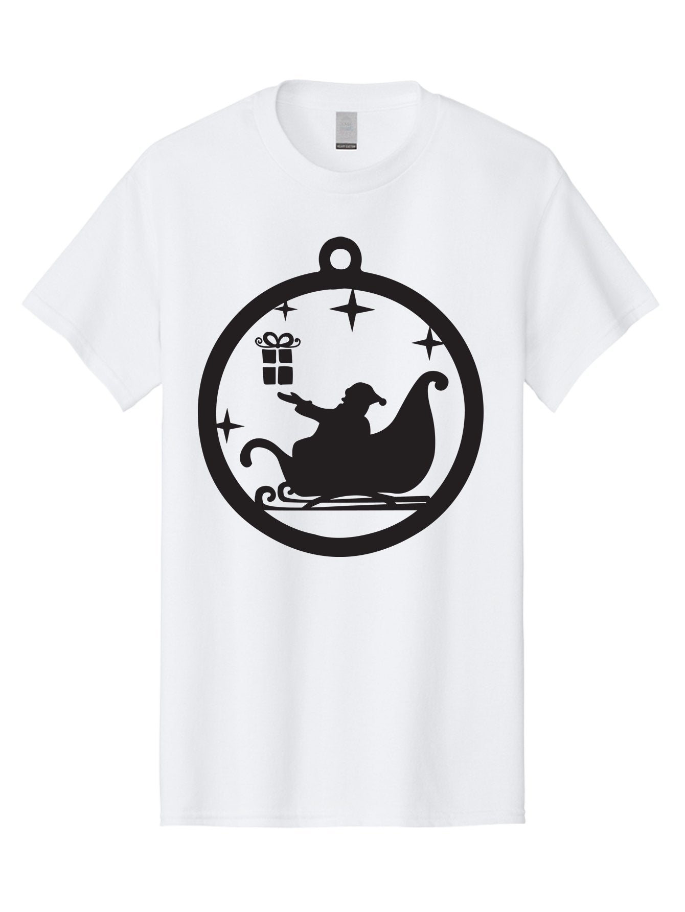 Santa-Sleigh-Ornament-1 Men'S Graphic Tee, 100% Cotton, Comfortable Casual Summer Wear, Machine Washable, Santa Claus, Christmas Gift, Sleigh Ride, Festive Holiday, Winter Wonderland, Gift Giving, Christmas Magic, Holiday Cheer Aad137 15