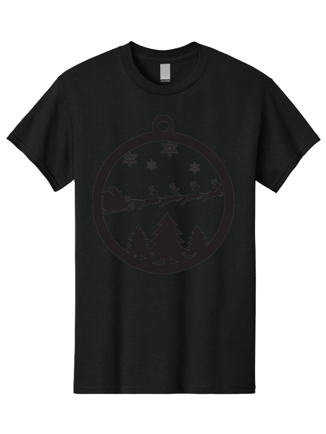 Santa-Sleigh-Silhouette Men'S Graphic Tee, 100% Cotton, Comfortable Casual Summer Wear, Machine Washable, Sleigh, Santa Claus, Reindeer, Snowy Night, Festive Trees, Holiday Decoration, Christmas Ornament, Winter Scene, Festive Atmosphere, Aad139 29