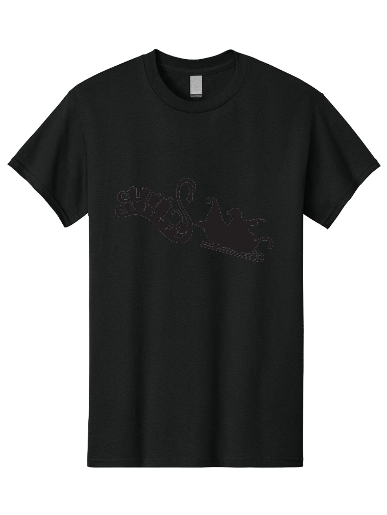 Santa-Sleigh Men'S Graphic Tee, 100% Cotton, Comfortable Casual Summer Wear, Machine Washable, Sleigh Silhouette, Santa Claus, Christmas Gifts, Festive Season, Holiday Cheer, Winter Wonderland, Jolly Old Elf, Gift Giving, Christmas Magic, Aad140