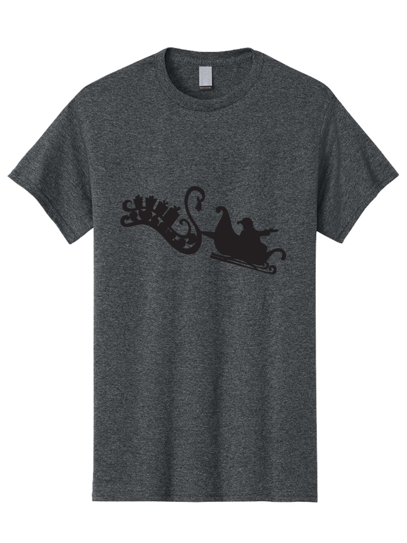 Santa-Sleigh Men'S Graphic Tee, 100% Cotton, Comfortable Casual Summer Wear, Machine Washable, Sleigh Silhouette, Santa Claus, Christmas Gifts, Festive Season, Holiday Cheer, Winter Wonderland, Jolly Old Elf, Gift Giving, Christmas Magic, Aad140 14