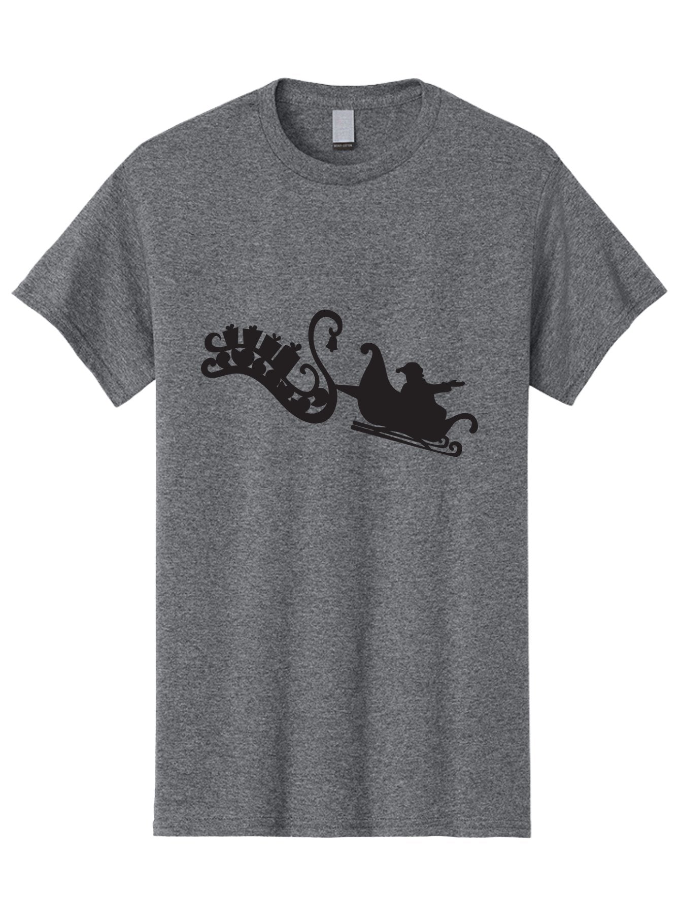Santa-Sleigh Men'S Graphic Tee, 100% Cotton, Comfortable Casual Summer Wear, Machine Washable, Sleigh Silhouette, Santa Claus, Christmas Gifts, Festive Season, Holiday Cheer, Winter Wonderland, Jolly Old Elf, Gift Giving, Christmas Magic, Aad140 10