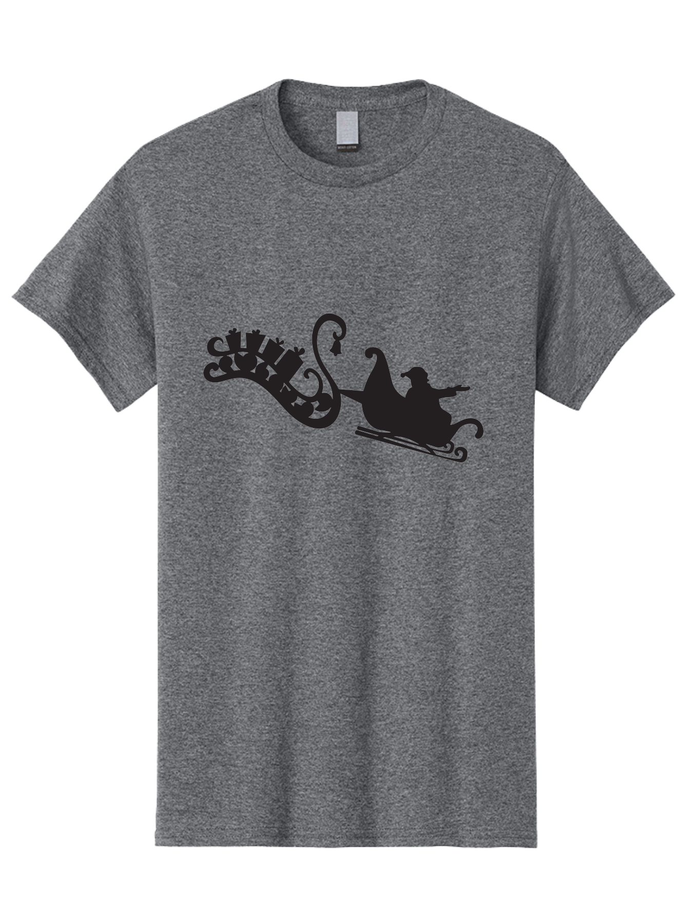 Santa-Sleigh Men'S Graphic Tee, 100% Cotton, Comfortable Casual Summer Wear, Machine Washable, Sleigh Silhouette, Santa Claus, Christmas Gifts, Festive Season, Holiday Cheer, Winter Wonderland, Jolly Old Elf, Gift Giving, Christmas Magic, Aad140 27
