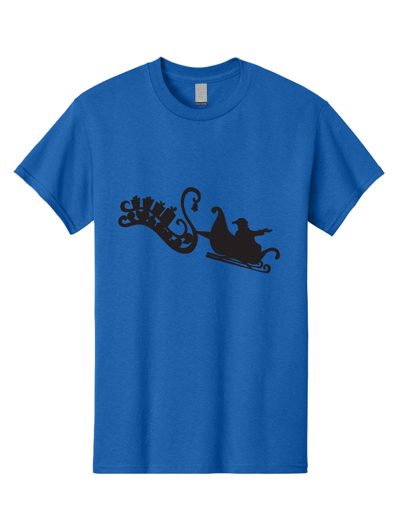 Santa-Sleigh Men'S Graphic Tee, 100% Cotton, Comfortable Casual Summer Wear, Machine Washable, Sleigh Silhouette, Santa Claus, Christmas Gifts, Festive Season, Holiday Cheer, Winter Wonderland, Jolly Old Elf, Gift Giving, Christmas Magic, Aad140 9