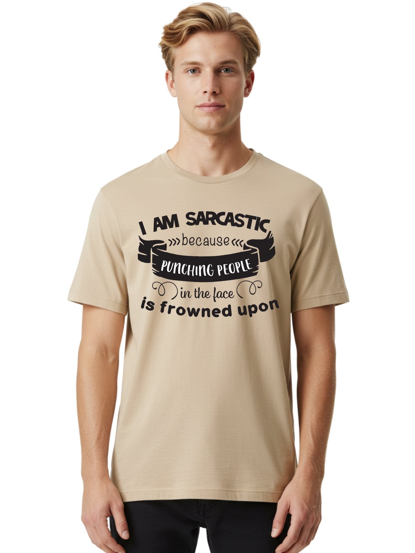 Sarcastic-Quote Men'S Graphic Tee, 100% Cotton, Comfortable Casual Summer Wear, Machine Washable, Sarcastic Quote, Funny Saying, Humorous Phrase, Snarky Humor, Witty Remark, Sass, Irony, Playful Banter, Cheeky Attitude Aad142 20