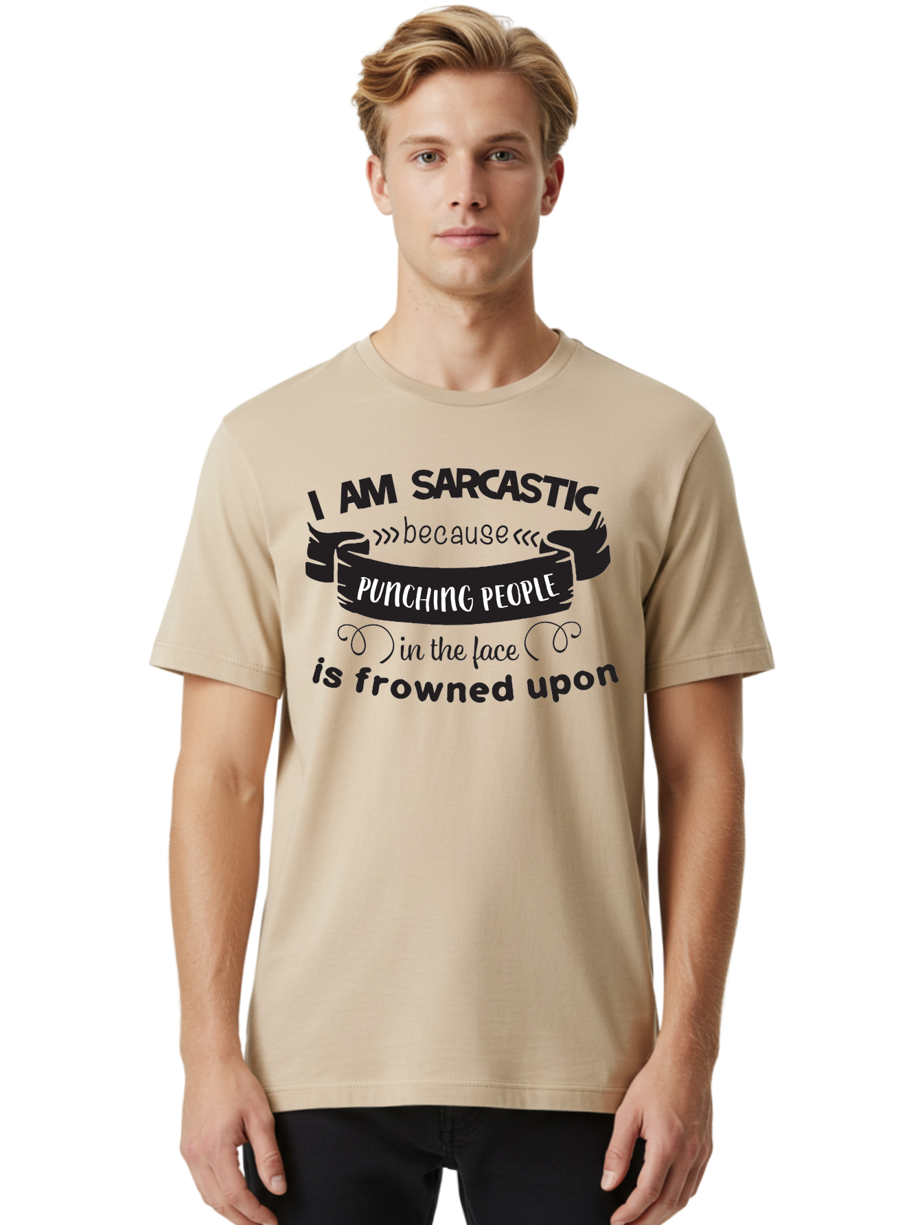 Sarcastic-Quote Men'S Graphic Tee, 100% Cotton, Comfortable Casual Summer Wear, Machine Washable, Sarcastic Quote, Funny Saying, Humorous Phrase, Snarky Humor, Witty Remark, Sass, Irony, Playful Banter, Cheeky Attitude Aad142 30