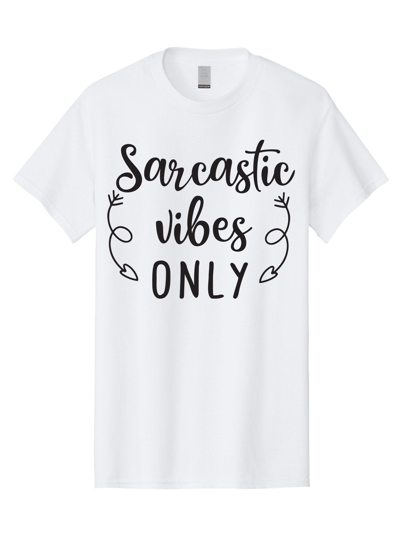 Sarcastic-Vibes-Only Men'S Graphic Tee, 100% Cotton, Comfortable Casual Summer Wear, Machine Washable, Sarcastic Vibes, Funny Quotes, Humorous Sayings, Witty Remarks, Sassy Phrases, Irony, Playful Teasing, Trendy Graphic Aad143 3