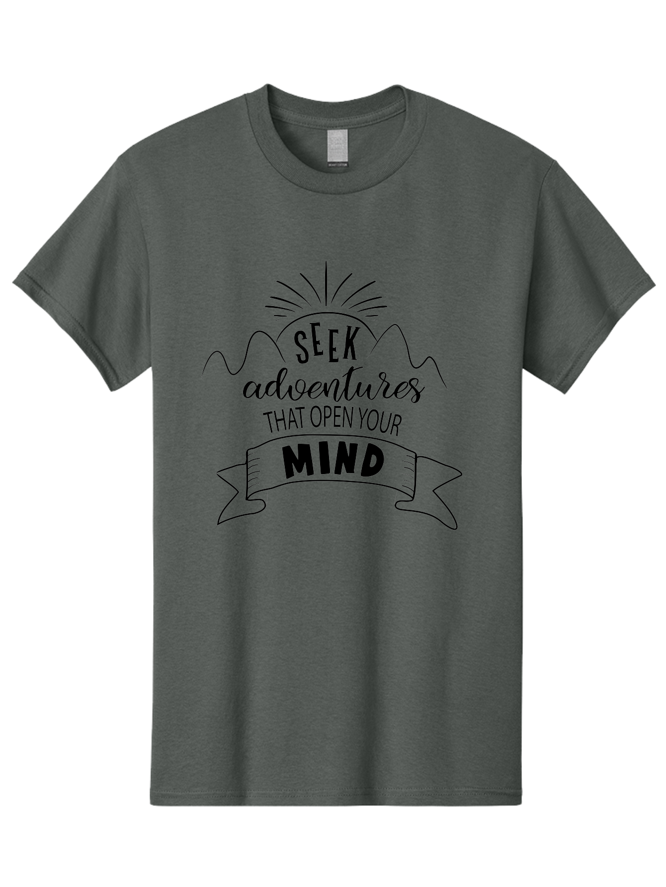 Seek-Adventures-That-Open-Your-Mind Men'S Graphic Tee, 100% Cotton, Comfortable Casual Summer Wear, Machine Washable, Inspirational Quote, Motivational Message, Adventure Seeking, Personal Growth, Mindfulness, Positive Thinking, Aad147 21