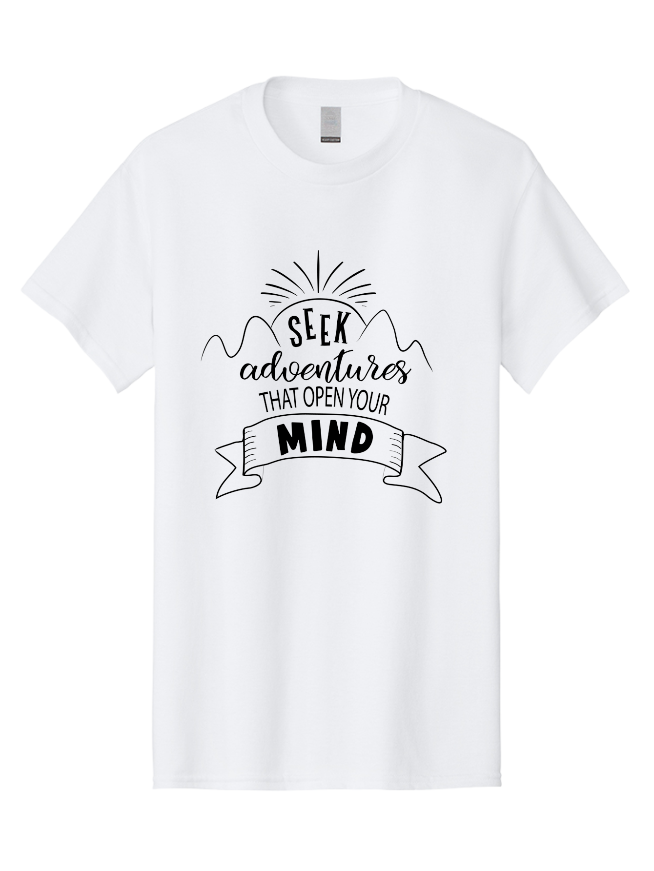 Seek-Adventures-That-Open-Your-Mind Men'S Graphic Tee, 100% Cotton, Comfortable Casual Summer Wear, Machine Washable, Inspirational Quote, Motivational Message, Adventure Seeking, Personal Growth, Mindfulness, Positive Thinking, Aad147 27