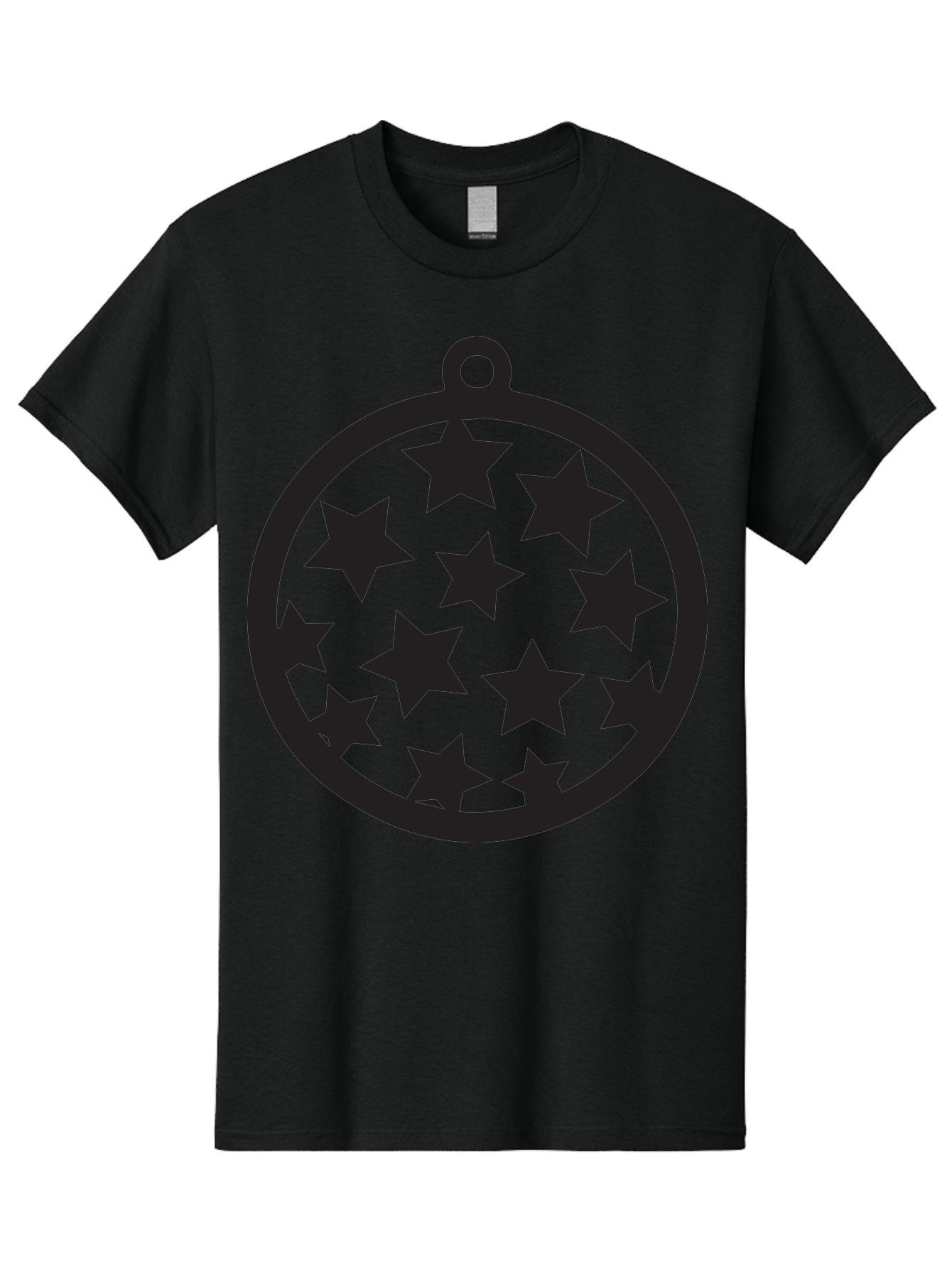 Seven-Star-Ball Men'S Graphic Tee, 100% Cotton, Comfortable Casual Summer Wear, Machine Washable, Seven Stars, Black Stars, Circular Frame, Ornament Design, Christmas Decoration, Festive Symbol, Star Pattern, Magic Symbol, Mystical Design Aad149 3