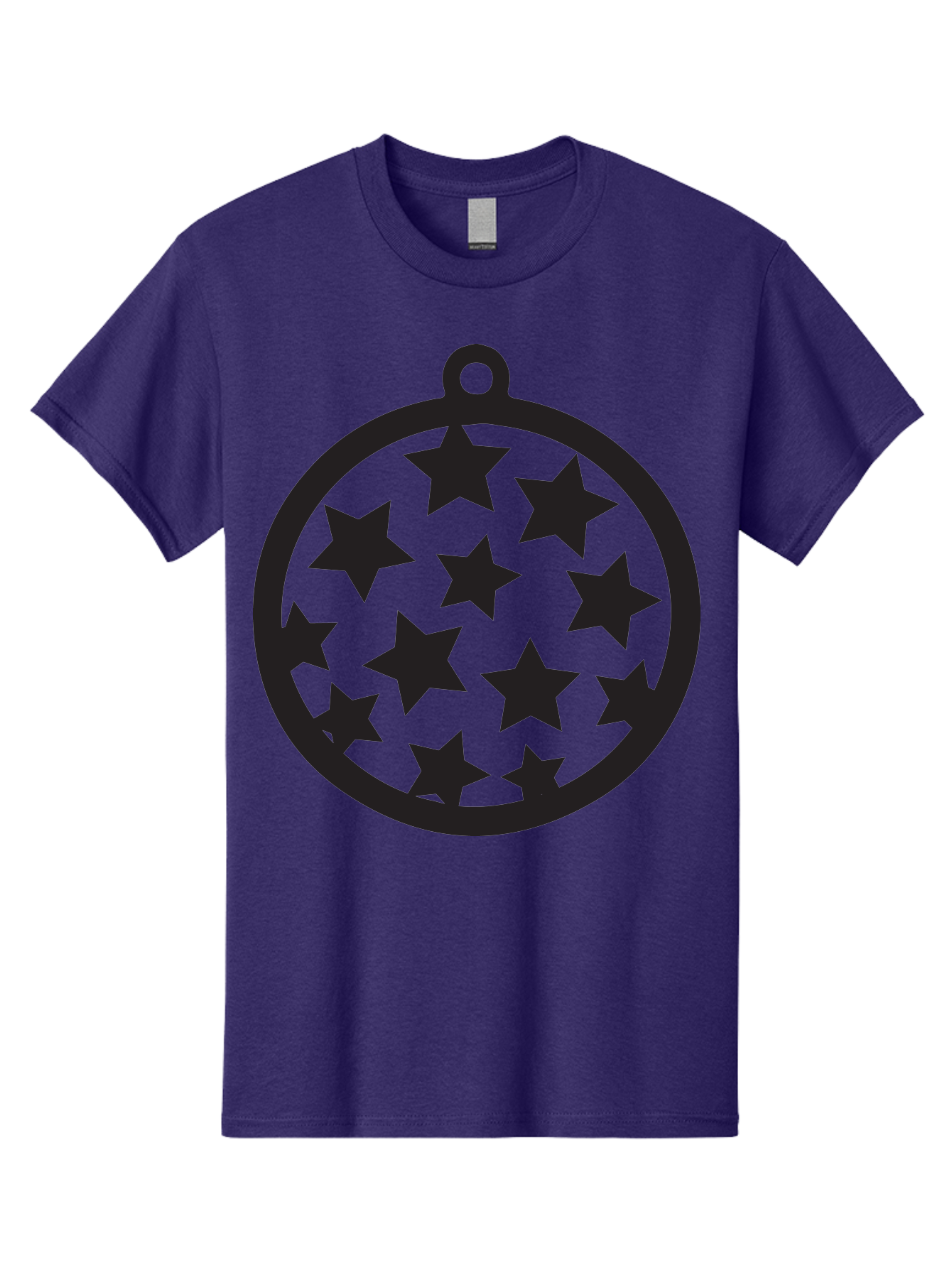 Seven-Star-Ball Men'S Graphic Tee, 100% Cotton, Comfortable Casual Summer Wear, Machine Washable, Seven Stars, Black Stars, Circular Frame, Ornament Design, Christmas Decoration, Festive Symbol, Star Pattern, Magic Symbol, Mystical Design Aad149 7