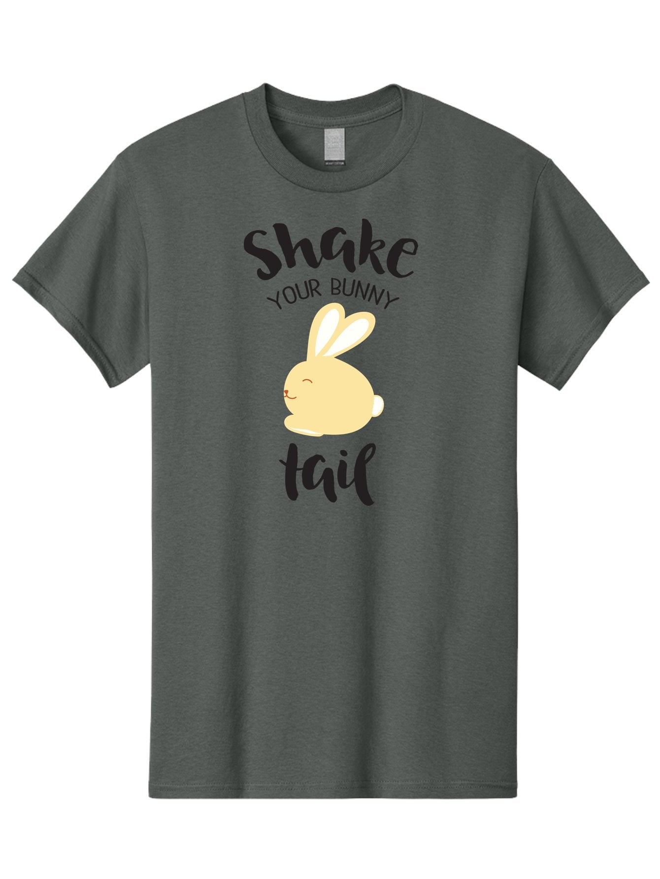 Shake-Your-Bunny-Tail Men'S Graphic Tee, 100% Cotton, Comfortable Casual Summer Wear, Machine Washable, Funny Bunny Graphic, Cute Cartoon Rabbit, Easter-Themed Design, Humorous Phrase, Shake Your Bunny Tail, Yellow Bunny Illustration, Aad151 6