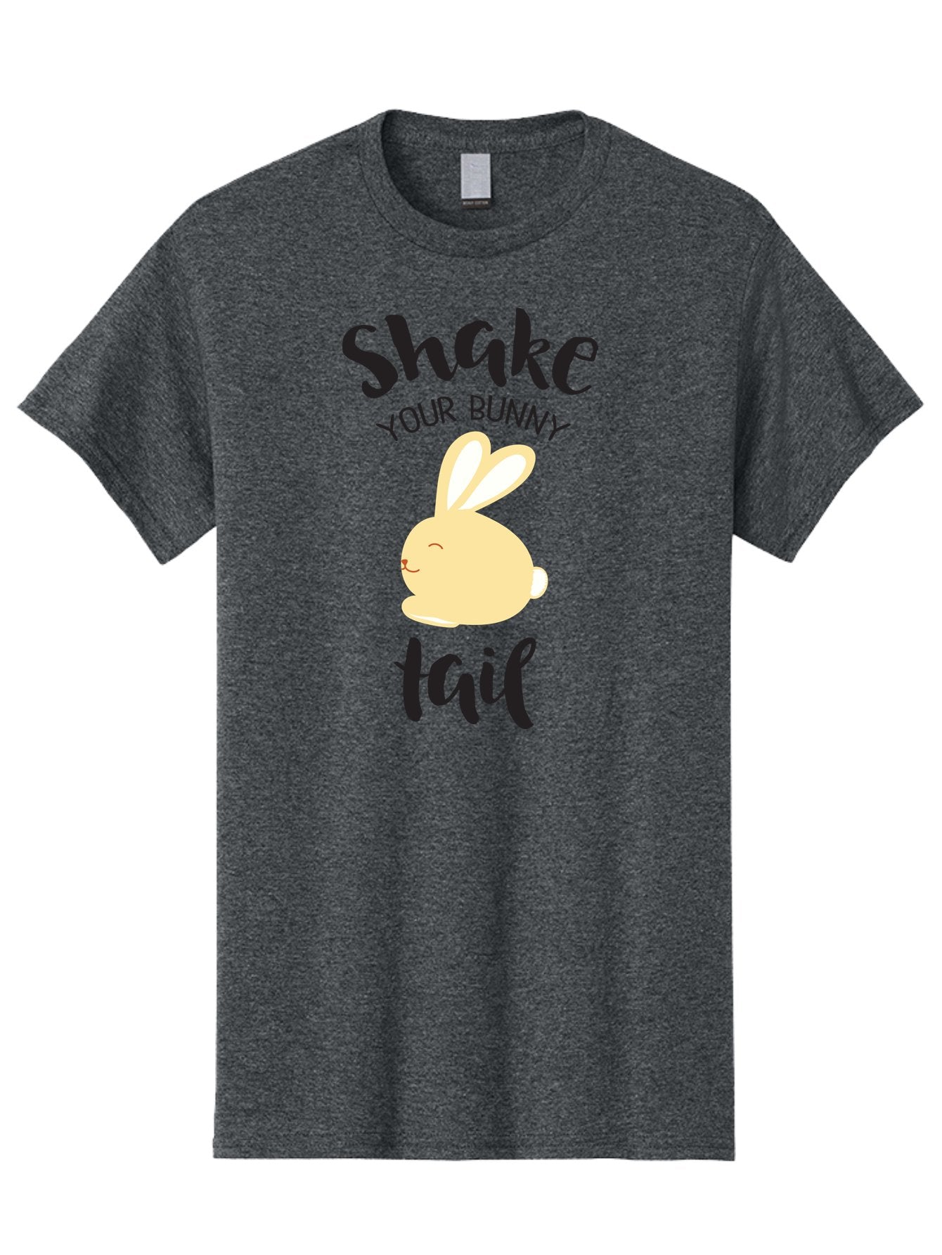 Shake-Your-Bunny-Tail Men'S Graphic Tee, 100% Cotton, Comfortable Casual Summer Wear, Machine Washable, Funny Bunny Graphic, Cute Cartoon Rabbit, Easter-Themed Design, Humorous Phrase, Shake Your Bunny Tail, Yellow Bunny Illustration, Aad151 11