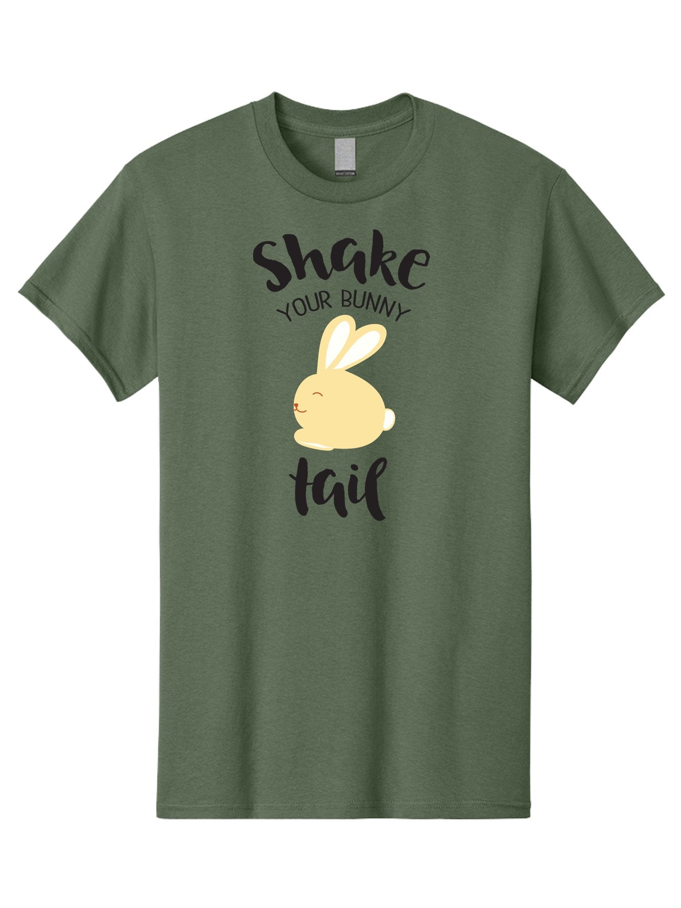 Shake-Your-Bunny-Tail Men'S Graphic Tee, 100% Cotton, Comfortable Casual Summer Wear, Machine Washable, Funny Bunny Graphic, Cute Cartoon Rabbit, Easter-Themed Design, Humorous Phrase, Shake Your Bunny Tail, Yellow Bunny Illustration, Aad151 8