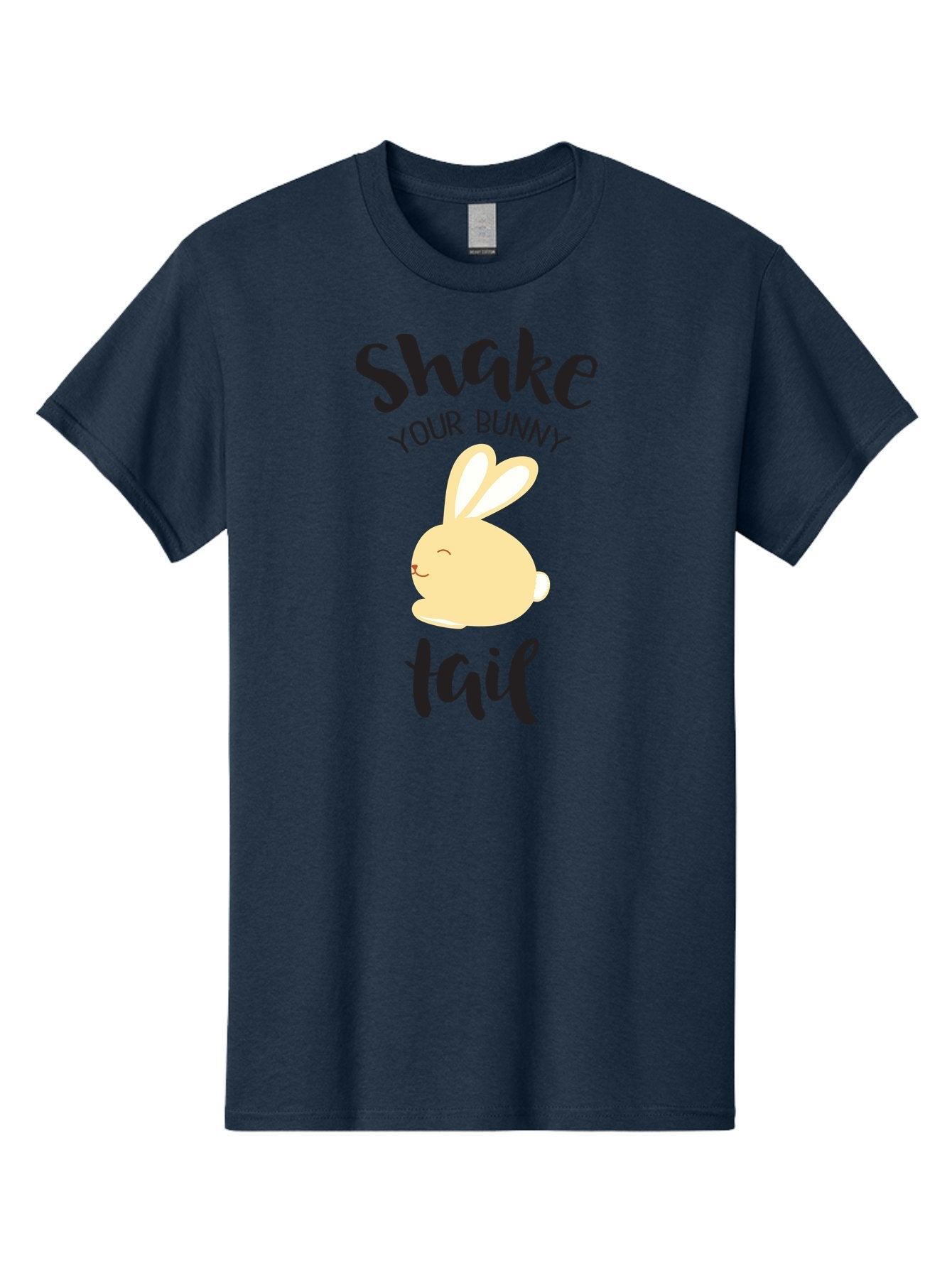 Shake-Your-Bunny-Tail Men'S Graphic Tee, 100% Cotton, Comfortable Casual Summer Wear, Machine Washable, Funny Bunny Graphic, Cute Cartoon Rabbit, Easter-Themed Design, Humorous Phrase, Shake Your Bunny Tail, Yellow Bunny Illustration, Aad151 14