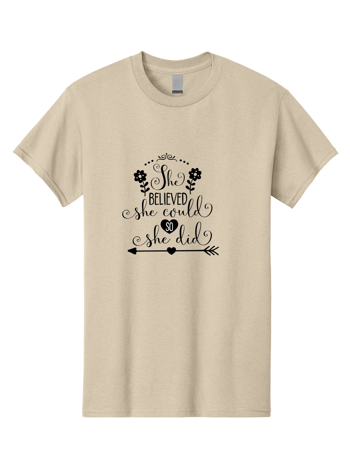 She-Believed-She-Could-So-She-Did Men'S Graphic Tee, 100% Cotton, Comfortable Casual Summer Wear, Machine Washable, Inspirational Quote, Motivational Phrase, Empowerment Message, Positive Affirmation, Female Empowerment, Believe In Yourself, Aad153 25