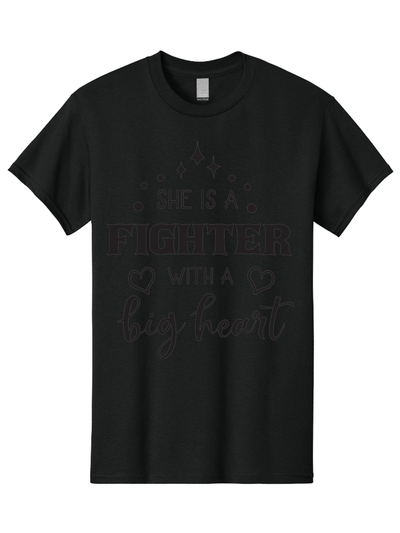 She-Is-A-Fighter Men'S Graphic Tee, 100% Cotton, Comfortable Casual Summer Wear, Machine Washable, Inspirational Quote, Motivational Phrase, Strong Woman, Fighter Mentality, Big Heart, Heartwarming Message, Empowerment, Positivity, Aad154 3