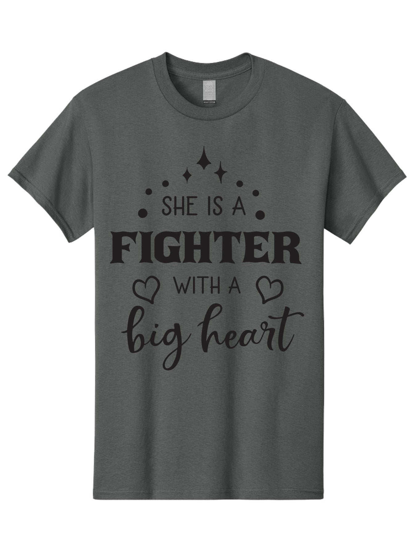 She-Is-A-Fighter Men'S Graphic Tee, 100% Cotton, Comfortable Casual Summer Wear, Machine Washable, Inspirational Quote, Motivational Phrase, Strong Woman, Fighter Mentality, Big Heart, Heartwarming Message, Empowerment, Positivity, Aad154 9