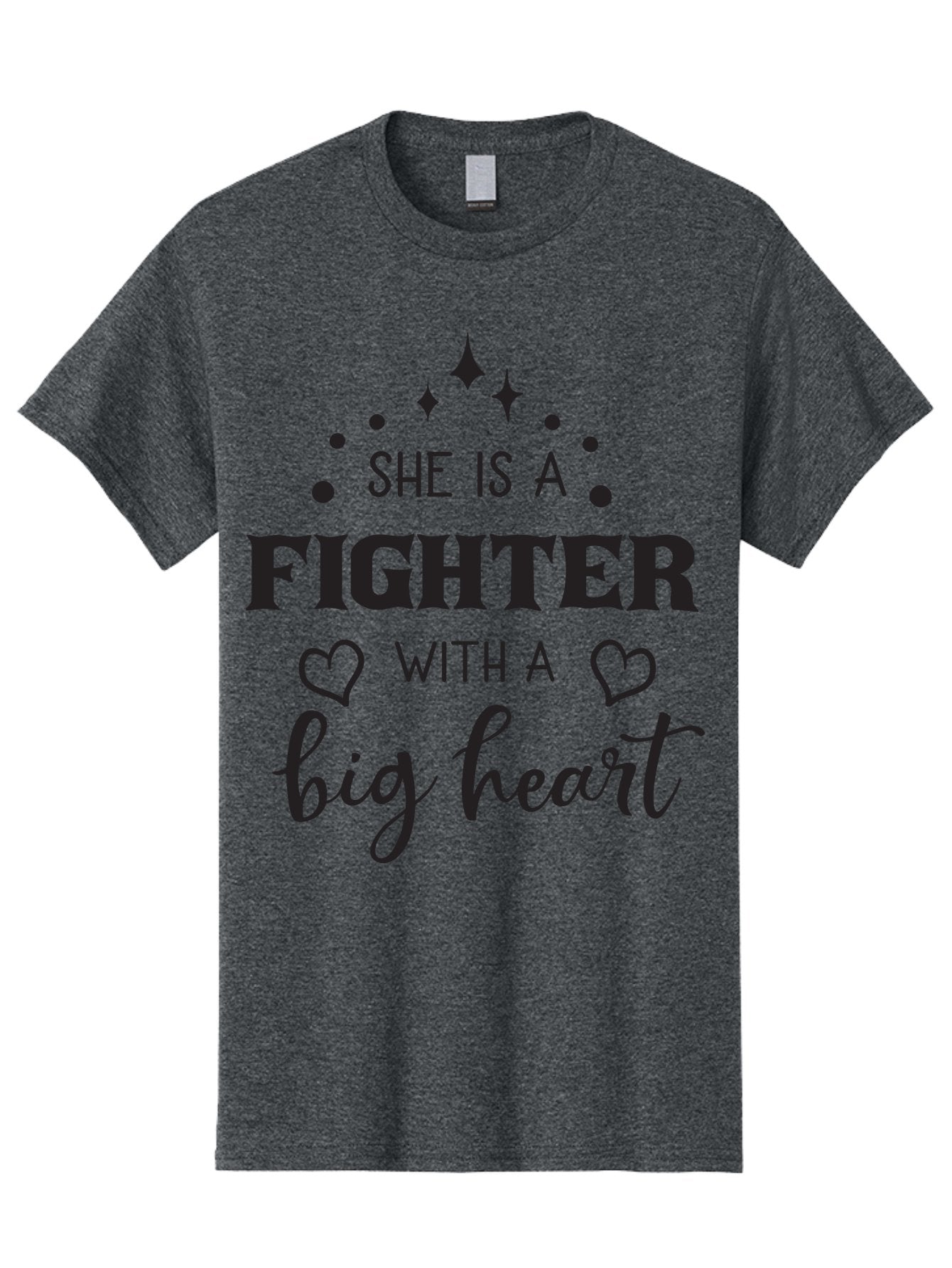 She-Is-A-Fighter Men'S Graphic Tee, 100% Cotton, Comfortable Casual Summer Wear, Machine Washable, Inspirational Quote, Motivational Phrase, Strong Woman, Fighter Mentality, Big Heart, Heartwarming Message, Empowerment, Positivity, Aad154 7