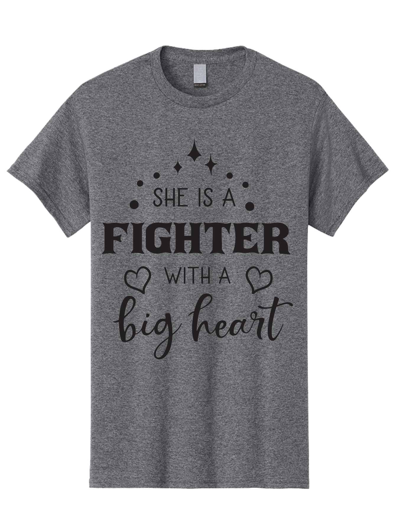 She-Is-A-Fighter Men'S Graphic Tee, 100% Cotton, Comfortable Casual Summer Wear, Machine Washable, Inspirational Quote, Motivational Phrase, Strong Woman, Fighter Mentality, Big Heart, Heartwarming Message, Empowerment, Positivity, Aad154 21