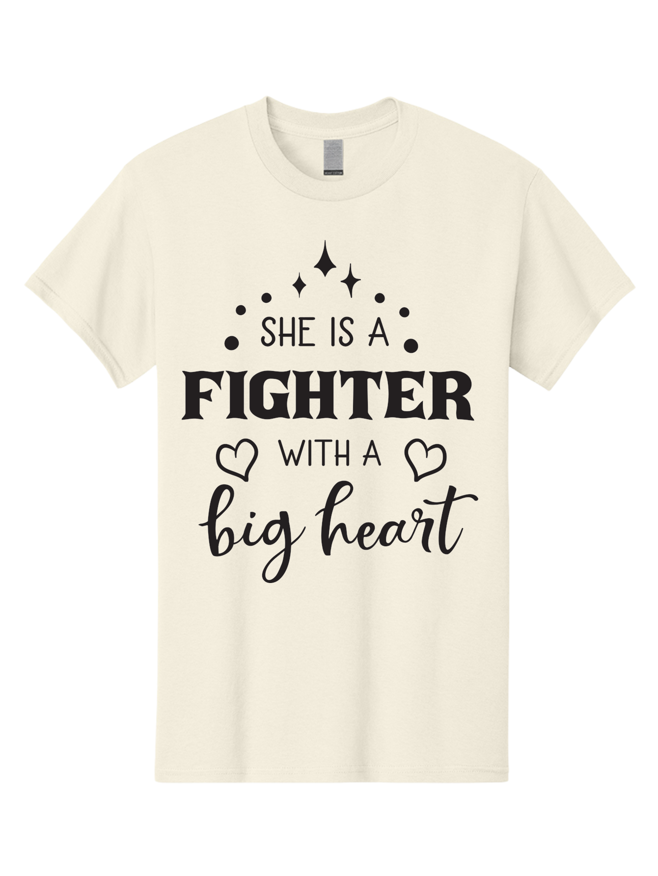 She-Is-A-Fighter Men'S Graphic Tee, 100% Cotton, Comfortable Casual Summer Wear, Machine Washable, Inspirational Quote, Motivational Phrase, Strong Woman, Fighter Mentality, Big Heart, Heartwarming Message, Empowerment, Positivity, Aad154 23