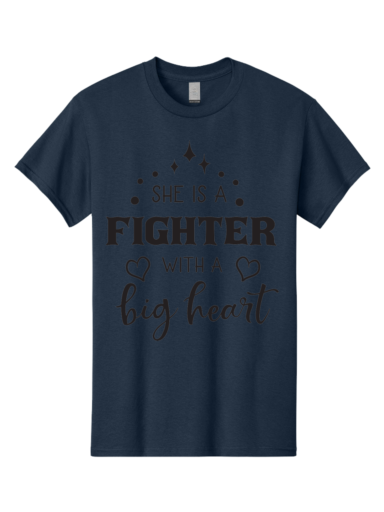 She-Is-A-Fighter Men'S Graphic Tee, 100% Cotton, Comfortable Casual Summer Wear, Machine Washable, Inspirational Quote, Motivational Phrase, Strong Woman, Fighter Mentality, Big Heart, Heartwarming Message, Empowerment, Positivity, Aad154 27