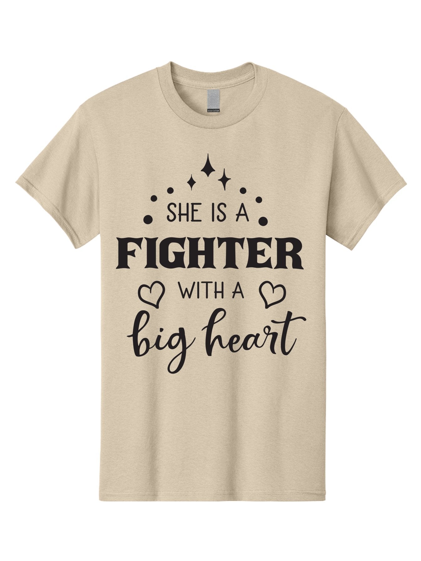 She-Is-A-Fighter Men'S Graphic Tee, 100% Cotton, Comfortable Casual Summer Wear, Machine Washable, Inspirational Quote, Motivational Phrase, Strong Woman, Fighter Mentality, Big Heart, Heartwarming Message, Empowerment, Positivity, Aad154 11
