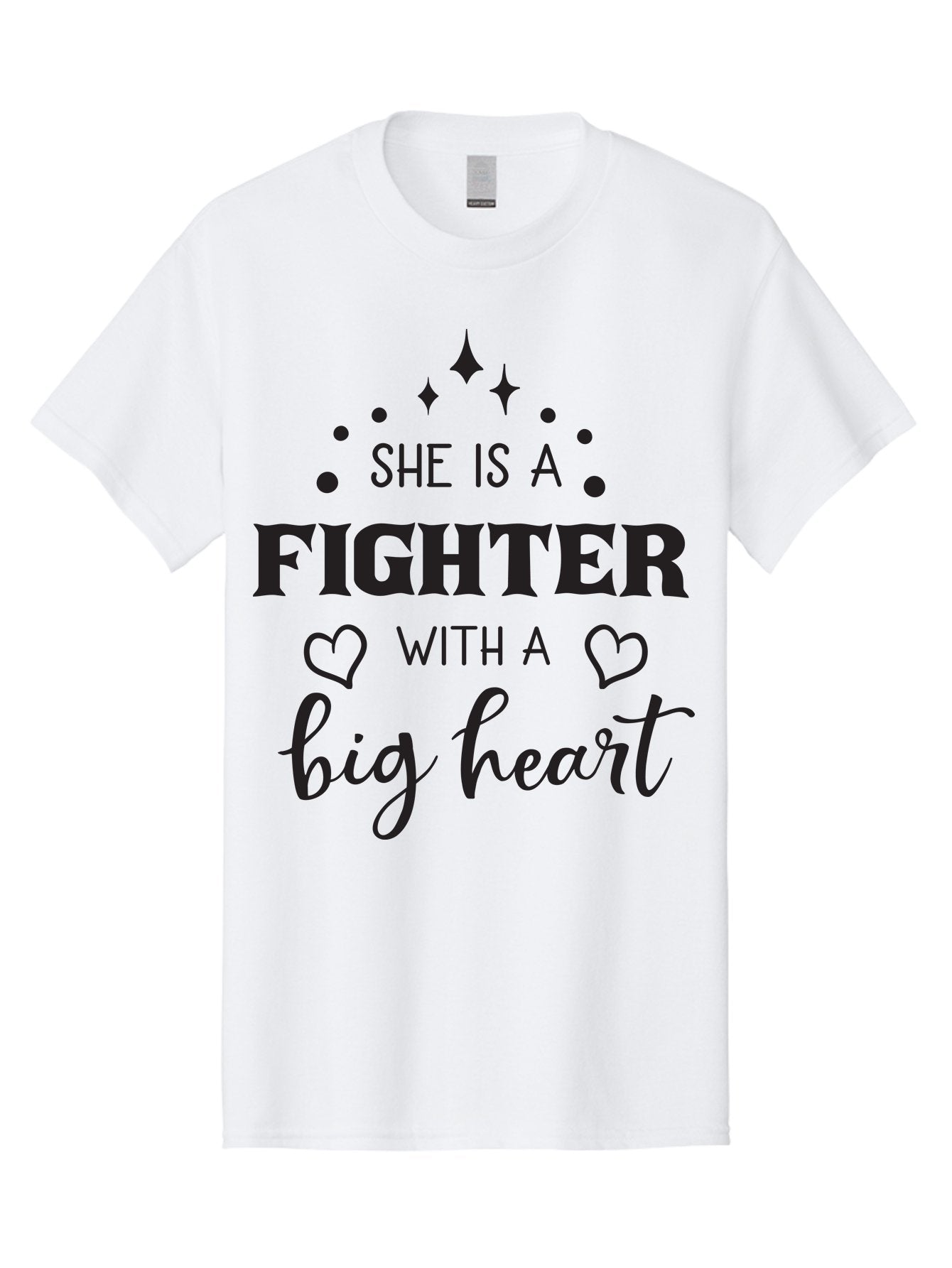 She-Is-A-Fighter Men'S Graphic Tee, 100% Cotton, Comfortable Casual Summer Wear, Machine Washable, Inspirational Quote, Motivational Phrase, Strong Woman, Fighter Mentality, Big Heart, Heartwarming Message, Empowerment, Positivity, Aad154 15