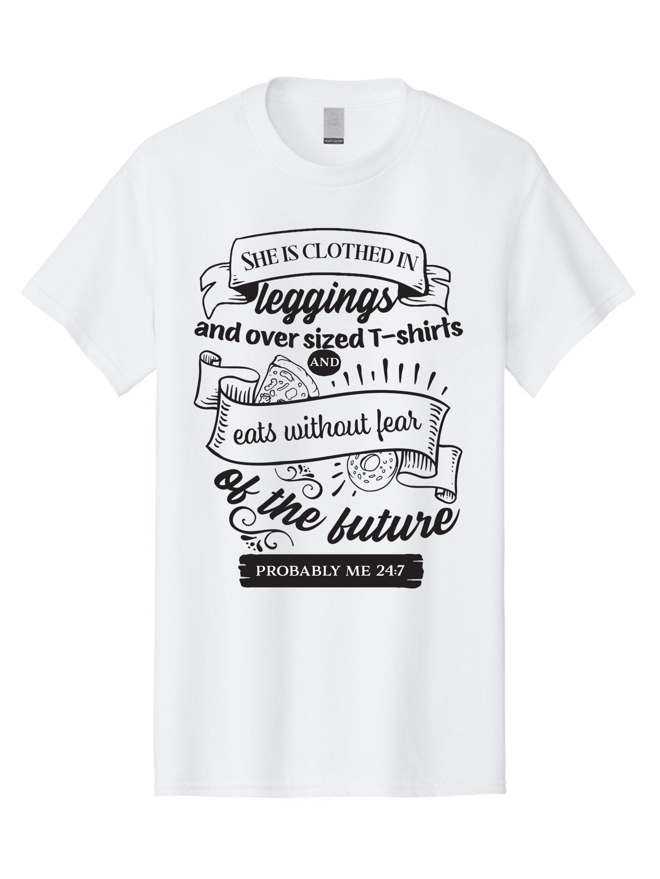 She-Is-Clothed-In-Leggings Men'S Graphic Tee, 100% Cotton, Comfortable Casual Summer Wear, Machine Washable, Funny Quote, Relatable Humor, Casual Fashion, Relaxed Lifestyle, Leggings And Oversized T-Shirts, Eating Without Fear, Aad156